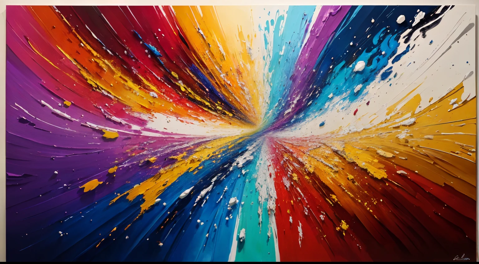 (best quality,highres,masterpiece:1.2),ultra-detailed,physically-based rendering,painting,abstract,portrait,painter,canvas,brushstrokes,colorful,paint splatter,expressive lines,fluid movement,creative imagination,vibrant palette,impressionistic interpretation,unique composition,emotionally charged,contrast of light and shadow,rich texture,hidden symbolism,provocative,visually captivating,outstanding artistry,mesmerizing creation,artistic genius,awe-inspiring masterpiece,thought-provoking,contemporary art,modern twist,innovative techniques,harmonious fusion of elements,dynamic perspective,striking visual impact
