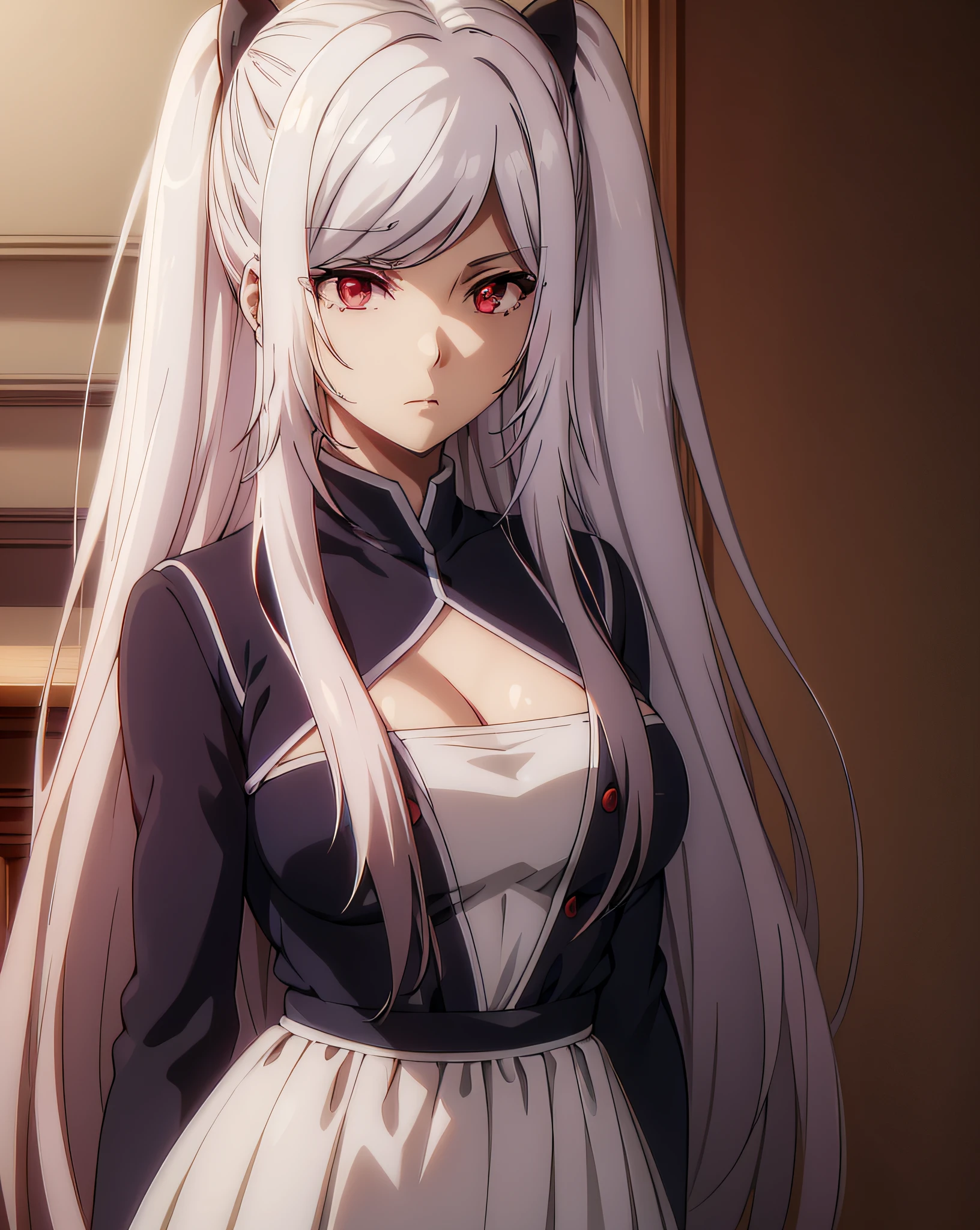 (masterpiece, top quality, best quality, official art, beautiful and aesthetic:1.2), 1 girl,white hair,red eyes