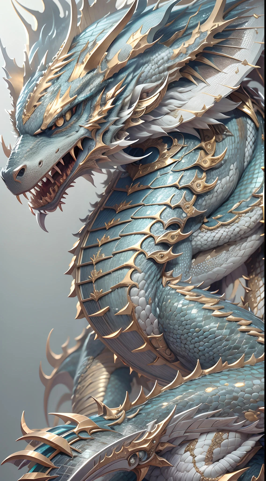 [Silver Dragon] [glittery], [Precise, Thin edges], [Meticulous, Surgical precision]