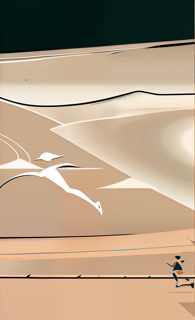 there is a man and a woman running on a beach, stylized digital illustration, an illustration, by Allen Jones, marathon race, illustration!, digital illustration, digital illustration -, mid distance, three people running a marathon, graphic illustration, middle distance, running, 5 k, 5k, stylised illustration, 2. 5 d illustration, by Steven Belledin