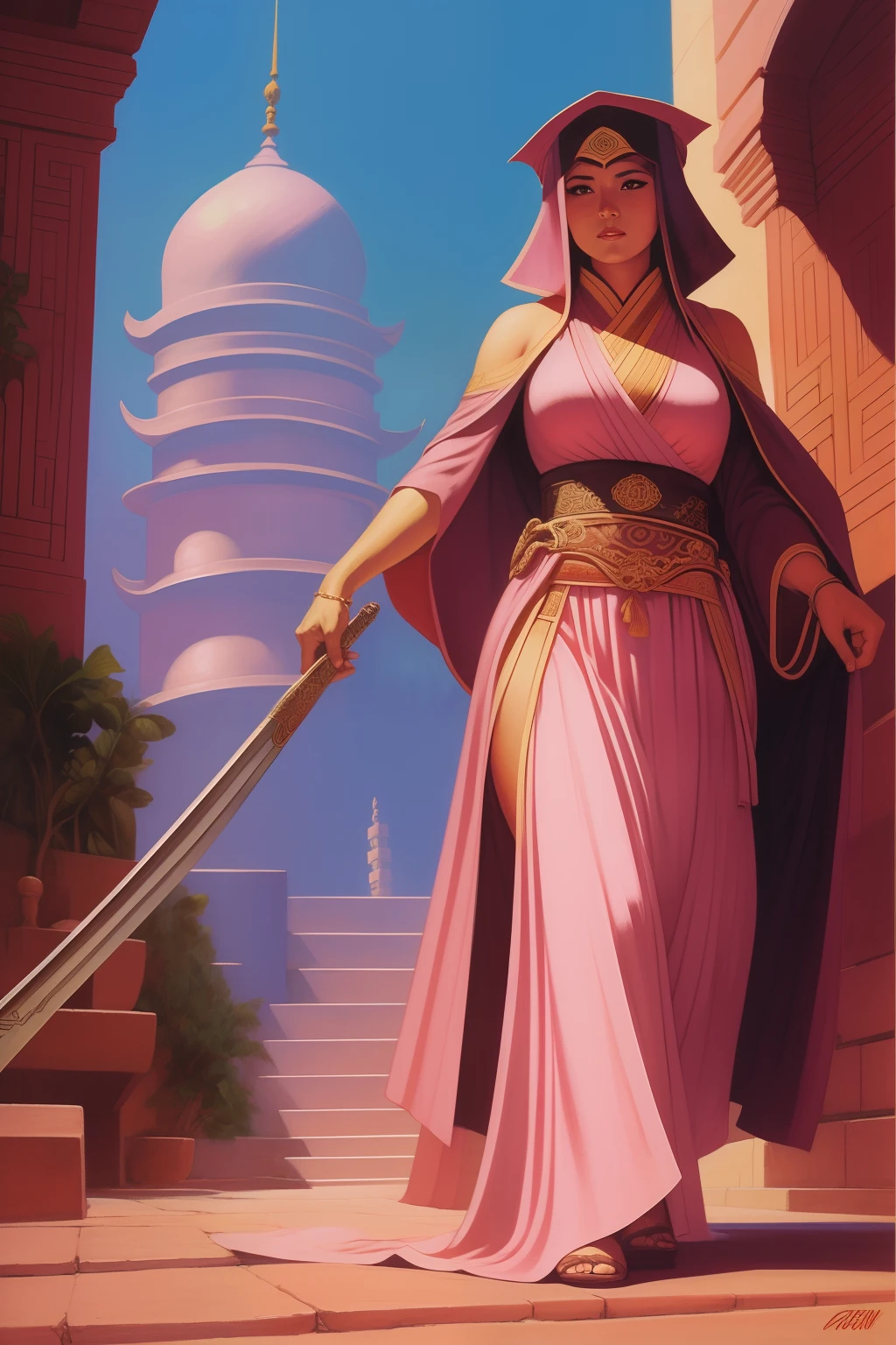SFW,master part, Melhor, Noite, lua cheia, 1 female, mulher madura, Chinese style, China antiga, older sister, royal sister, cara fria, no expression, Mulher de cabelos longos brancos prateados, pale pink lips, calmo, Intelectual, Three belts, Hitomi cinza, Assassino, adaga, Fundo da bola da flor, vista para a rua,Arte semelhante John Buscema