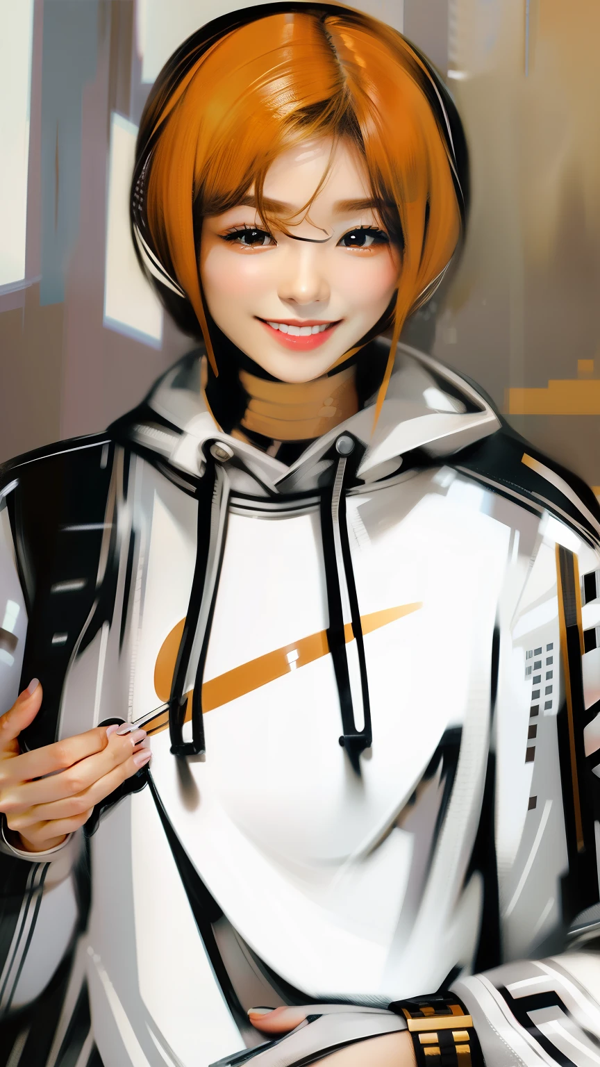 i girl realistic, beautiful, art, smile, shorthair