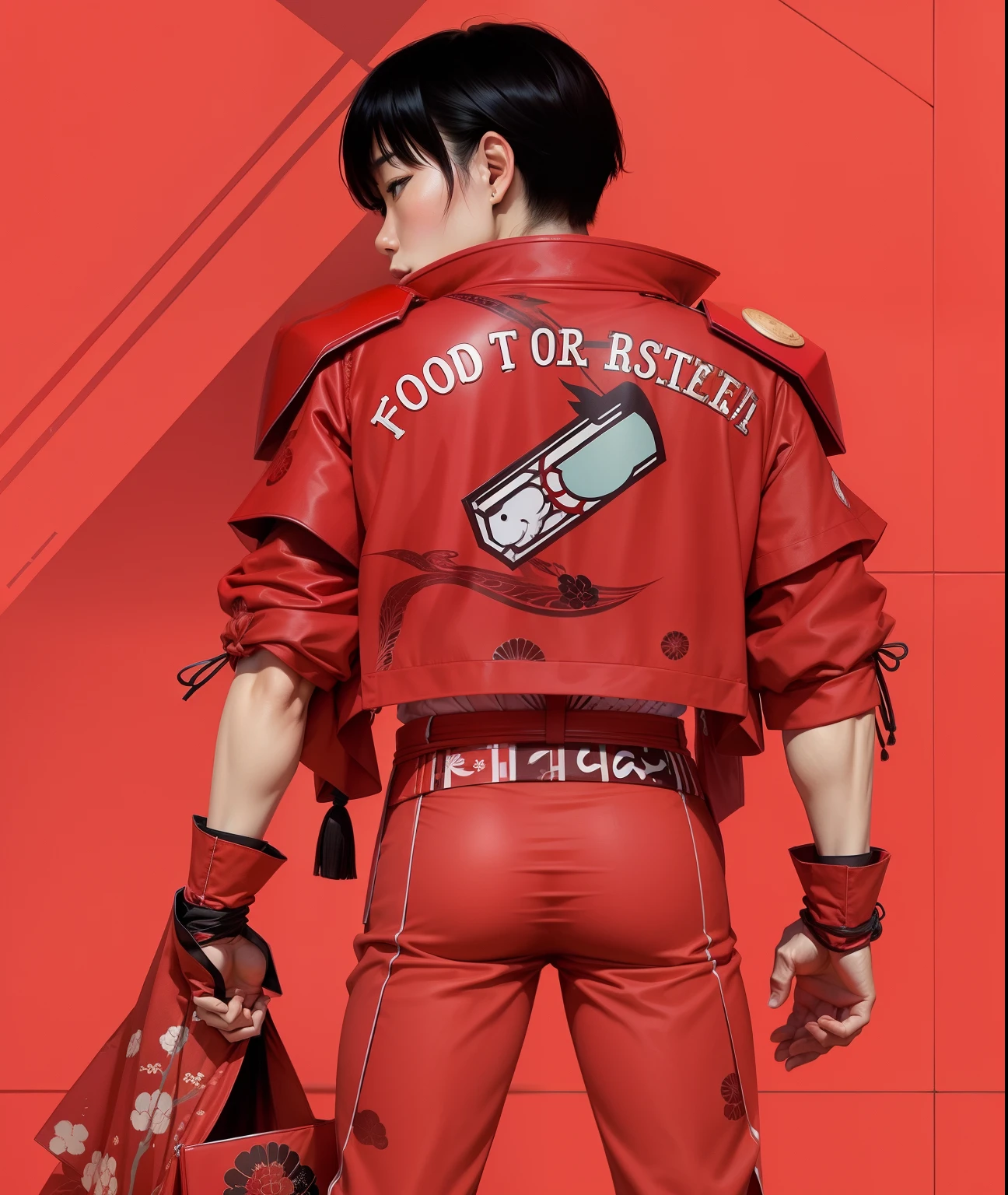 Japanese dressed in red