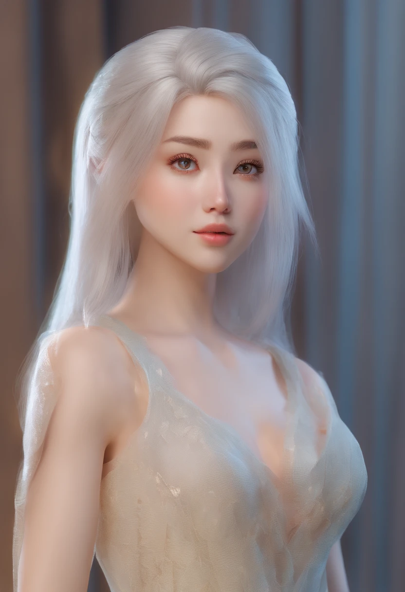 Masterpiece, Highest quality, (solofocus), (Perfect face:1.1), (High detail:1.1), (hyper detail eyes), Dramatic, One has pale skin,A guy with white hair, White eyes, Solo, Long hair, pouty lips, fur, Arrogant expression, Rose garden, Detailed background, Art germ, Cinematic lighting, stocklings,