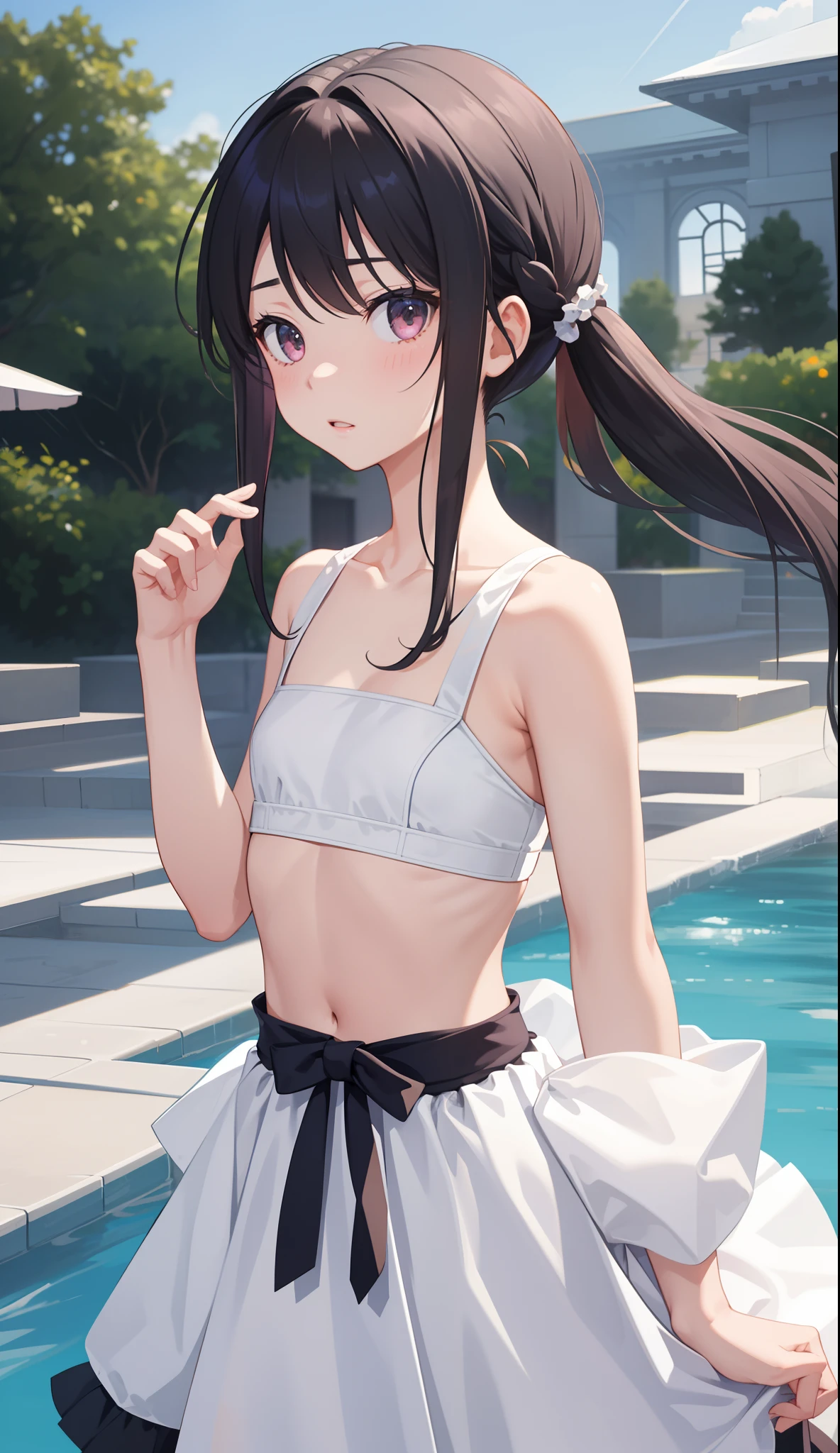 1girl in、AS-Adult、barechested、Cute、(small tits)、Upper body portrait、