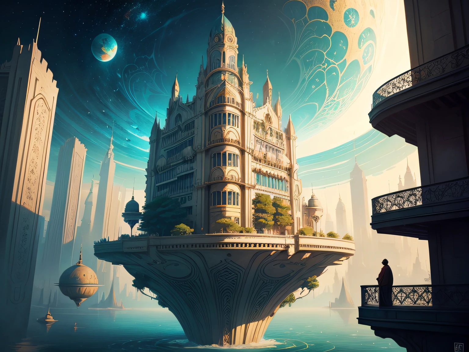 coruscant by MC Escher, Anato Finnstark, Botticelli, Cyril Rolando, Salvador Dali