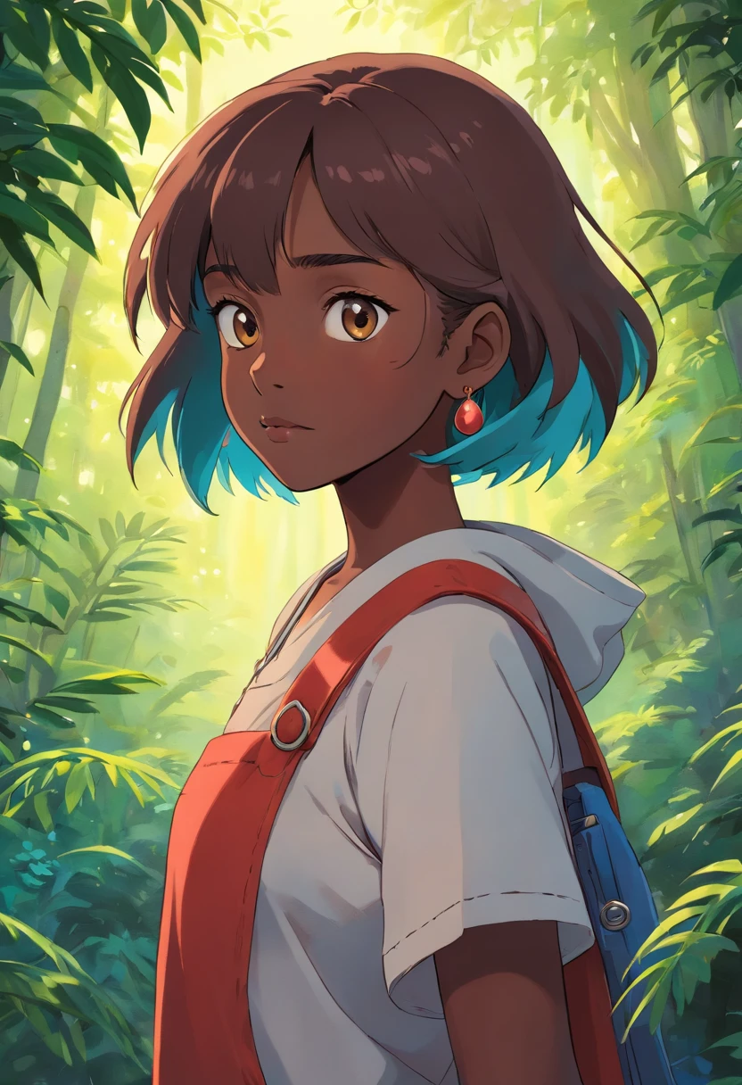 1girl, dark skin