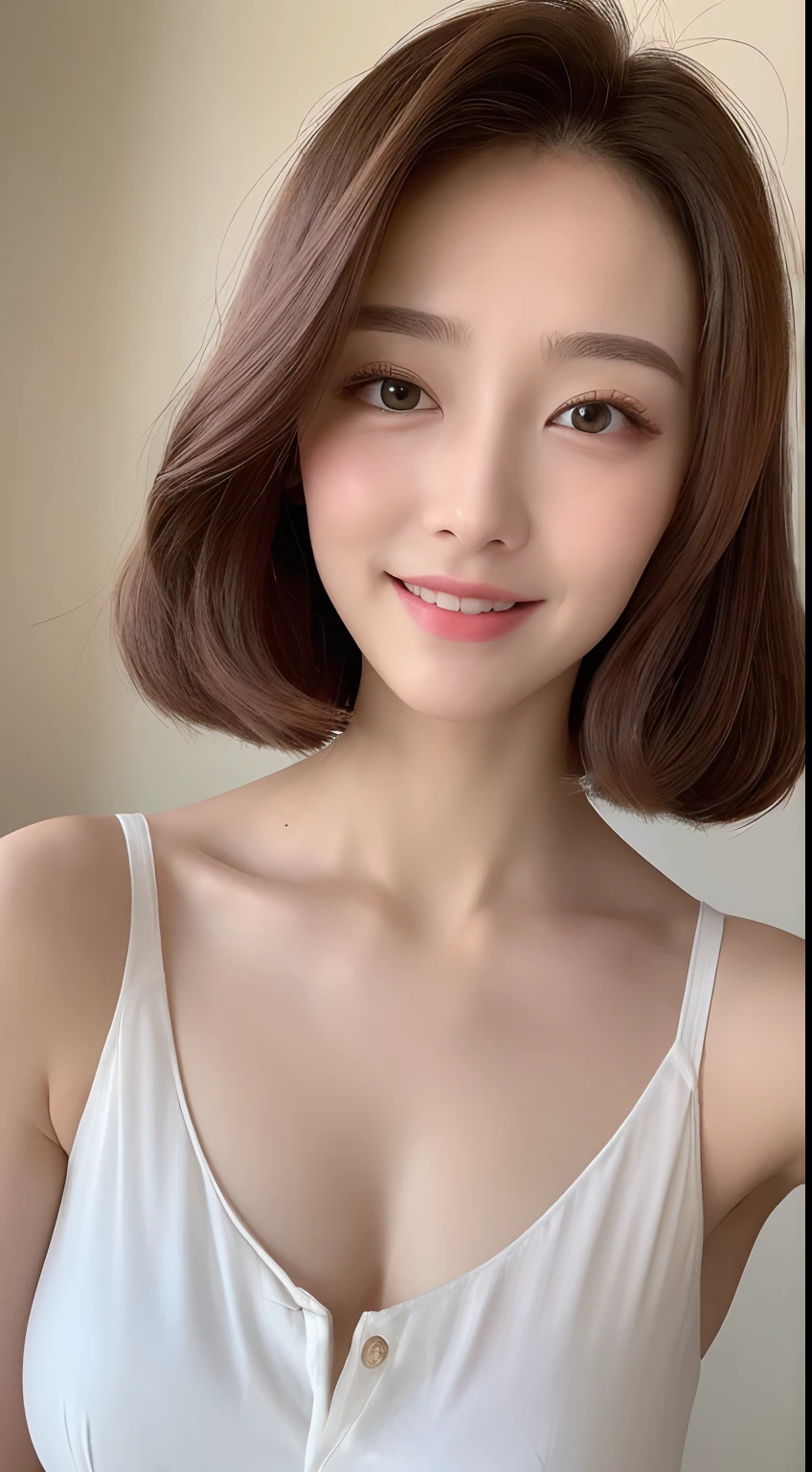 ((Best Quality, 8K, Masterpiece: 1.3)), 1girl, Slim Abs Beauty: 1.3, (Hairstyle Casual, Big Breasts: 1.2), Dress: 1.1, Super Fine Face, Delicate Eyes, Double Eyelids, Smile, Home
