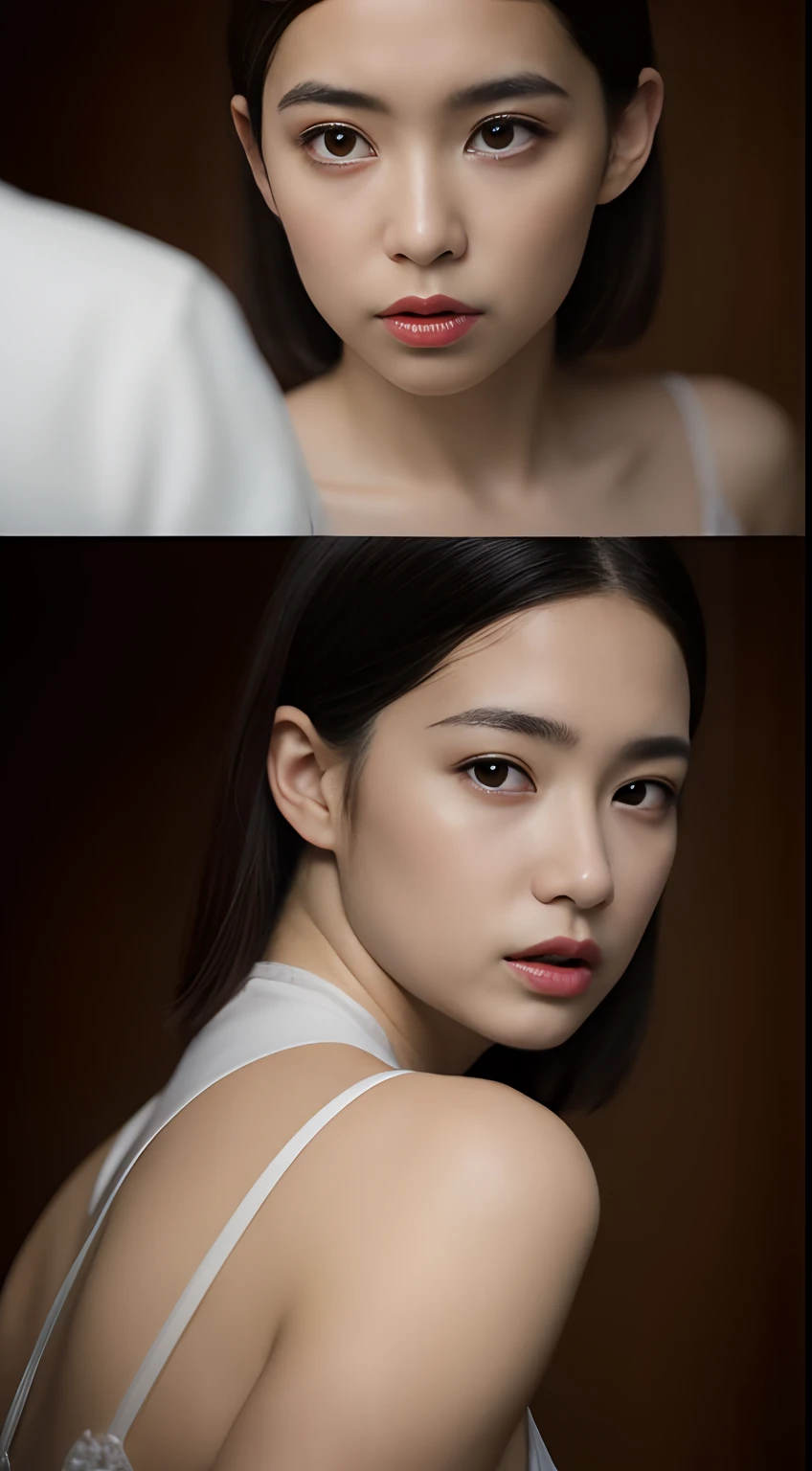 (Yokohama:1.5), full body photographed,, ​masterpiece, top-quality, Raw foto, Photorealsitic, faces, off shoulders,unbelievable Ridiculous, beautiful a girl, cute little, shorth hair, depth of fields, hight resolution, ultra-detailliert, fine detailed, ighly detailed, extremely detailed eye and face, Sharp pupils, Realistic pupils, foco nítido, Cinematic lighting