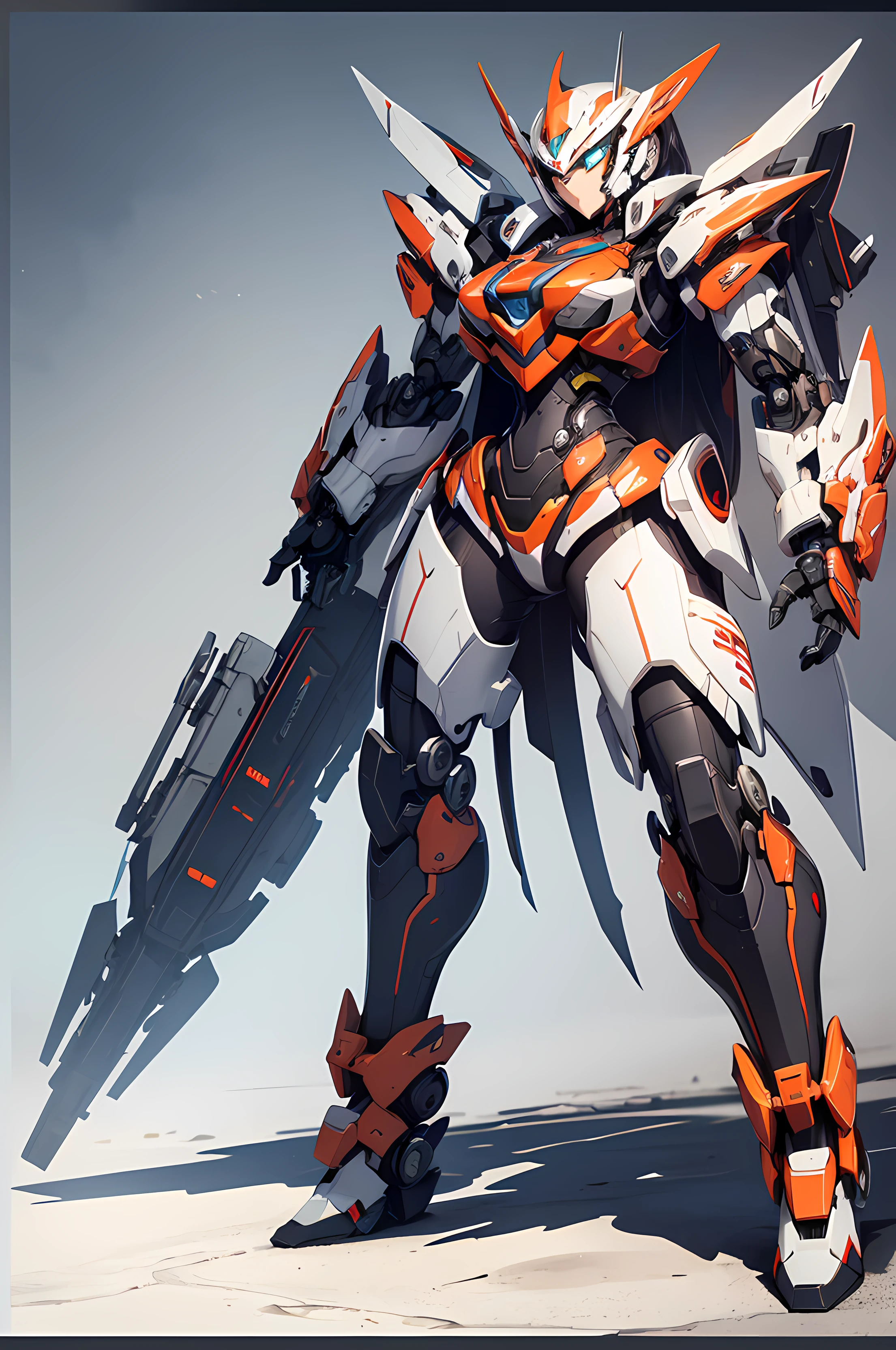A beautiful Women, ( body armor), ((full body frame)), solemn, royal, sci-fi, mecha, battle pose, mecha robot, robot, machine, red details, ornament, ((extremely detail))