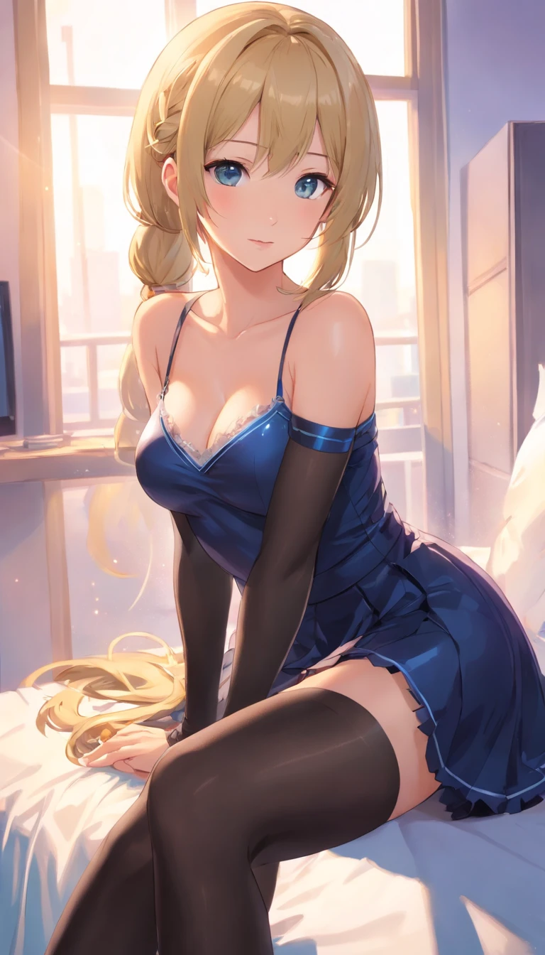 porate、Big high school girl、poneyTail、young and shiny white shiny skin、Best Looks、Gold reflects light、Platinum blonde hair,Shine brightly、Shiny light hair,、Super long silky straight hair、Beautiful bangs that shine、Big blue eyes sparkling,Like crystal clear,mesmerising、Very nice and lovely girl、full bodyesbian、Beautiful breasts、perfect hand,perfect foot,with perfect legs,Black pantyhose,、Long legs,Silk feet,black pantyhoses,black lence stockings,Perspectiveal,Black tights,blackstockings,Type M,Lifting skirt,Flip skirt,legs separated,opening legs,low chest,cleavage,long leges,cropped shoulders,No shoes