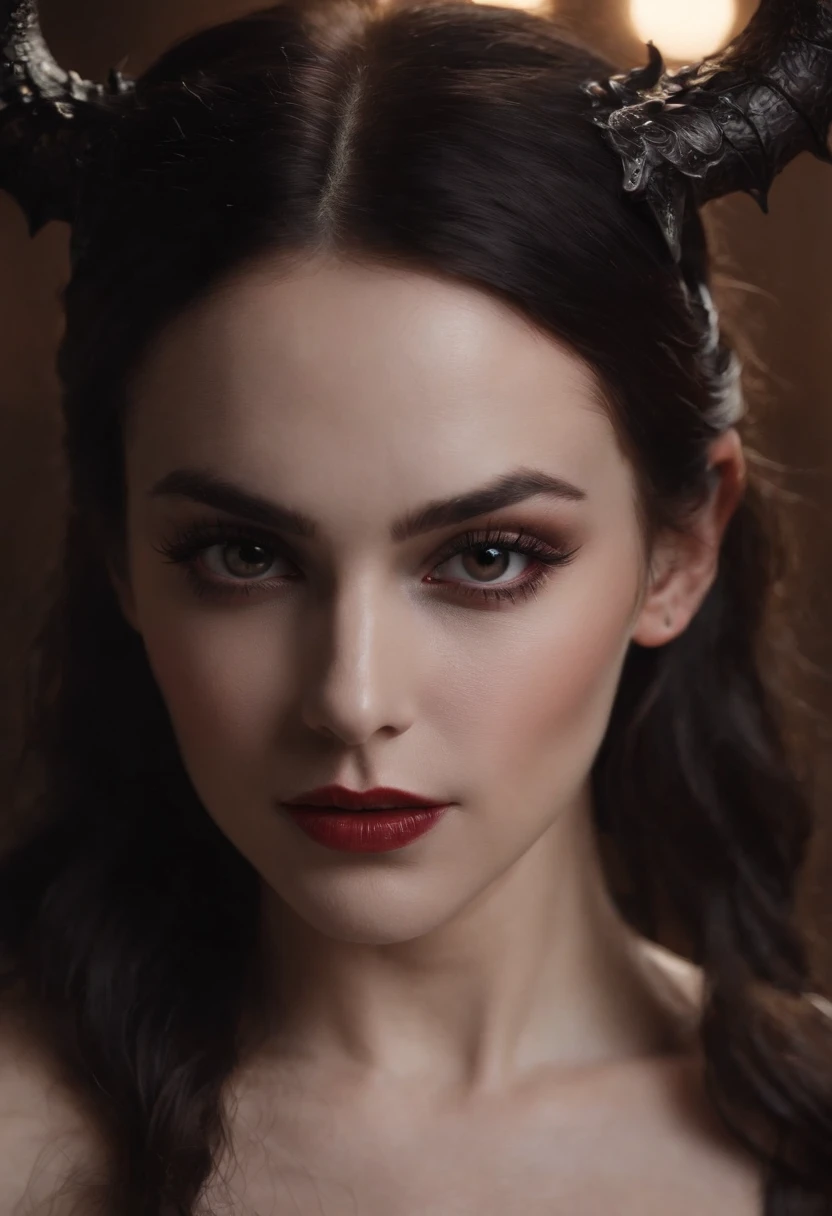 The dark beauty of the succubus,up close photo of 1girl,upper body