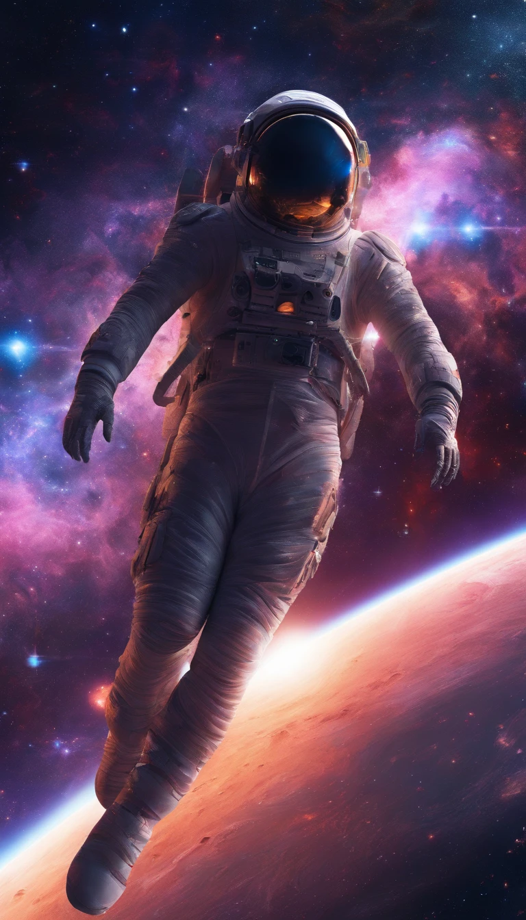 Universe, entity, 4k quality, best quality, sitting pose on planet.