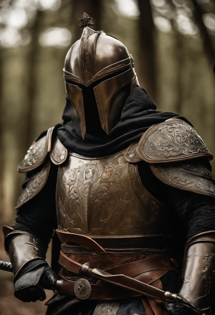 (melhor qualidade,4k,8k,Altas,master part:1.2),ultra-detalhado,(Realistic,fotorrealista,photo-realistic:1.37),medieval,armadura mandaloriana,armadura brilhante,espadas itwo,Espadas brilhantes,guerreiro,rosto lindamente detalhado,sharp facial features,olhos expressivos,Determined expression,Macho,postura heroica,dramatic lighting,fundo aventureiro,paisagem de fantasia,atmosfera mal-humorada,vivid colors,Medieval inspiration,metal textures,Epic Battle,historical warrior,combate tradicional,cavaleiro corajoso,Valor,momento triunfante,perspectiva envolvente,Ancient relics,Stoic presence,ancient ruins,Mystical aura,aura poderosa,Esgrima,guerreiro habilidoso,gravuras de armadura,combate intenso,pose majestosa,detalhes ornamentados,pontaria,Authentic costumes,figura imponente,Legendary fighter,honra e Valor,brilho lustroso,atmosfera de pressentimento,timeless hero,Uncompromising spirit, Armadura Medieval, Capacate de Cavaleiro Europeu; Carregando dois sabres de luz do Kylo Ren, Dual Wielding;