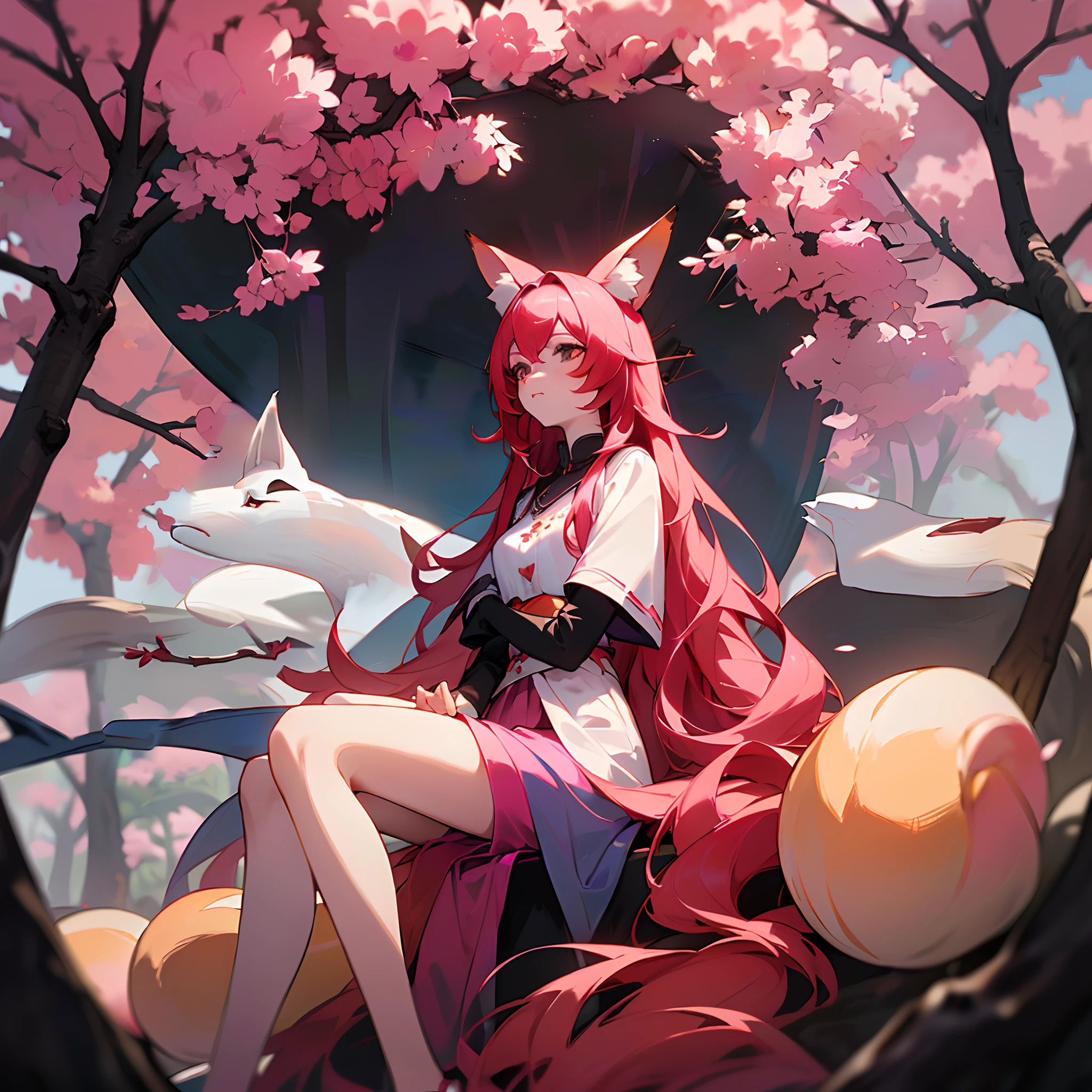 Ten pale pink fox tails