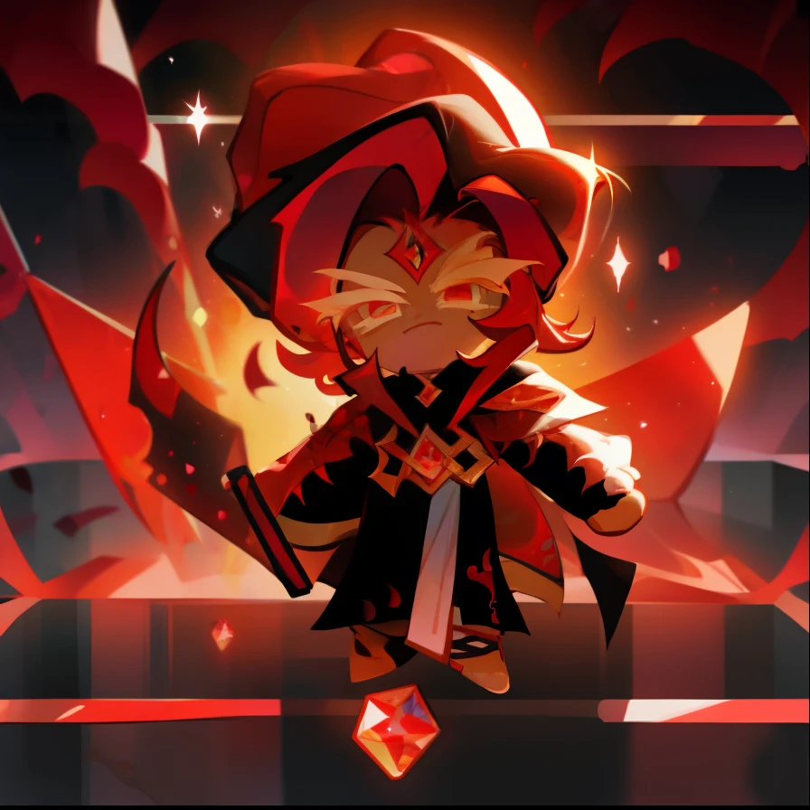 Male Cookie run Oc Based on Black Rose Dragon from Yu-Gi-Oh 5D's, Red hair, black clothes, high quality, masterpiece,high Aesthetic