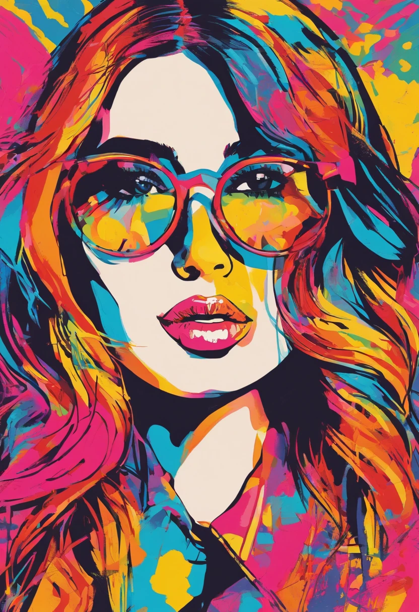 Retrato de uma mulher linda atraente, usando uma blusa de moletom，inspirada em "Karen Gillan", trending on art station, estilo de rua, Pose intimidadora, roupas com moda, arte de rua