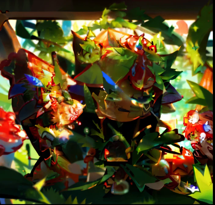 Male Cookie run Character based traptrix sera ,Sundew plant, elegant,red and Green , Sundew cookie