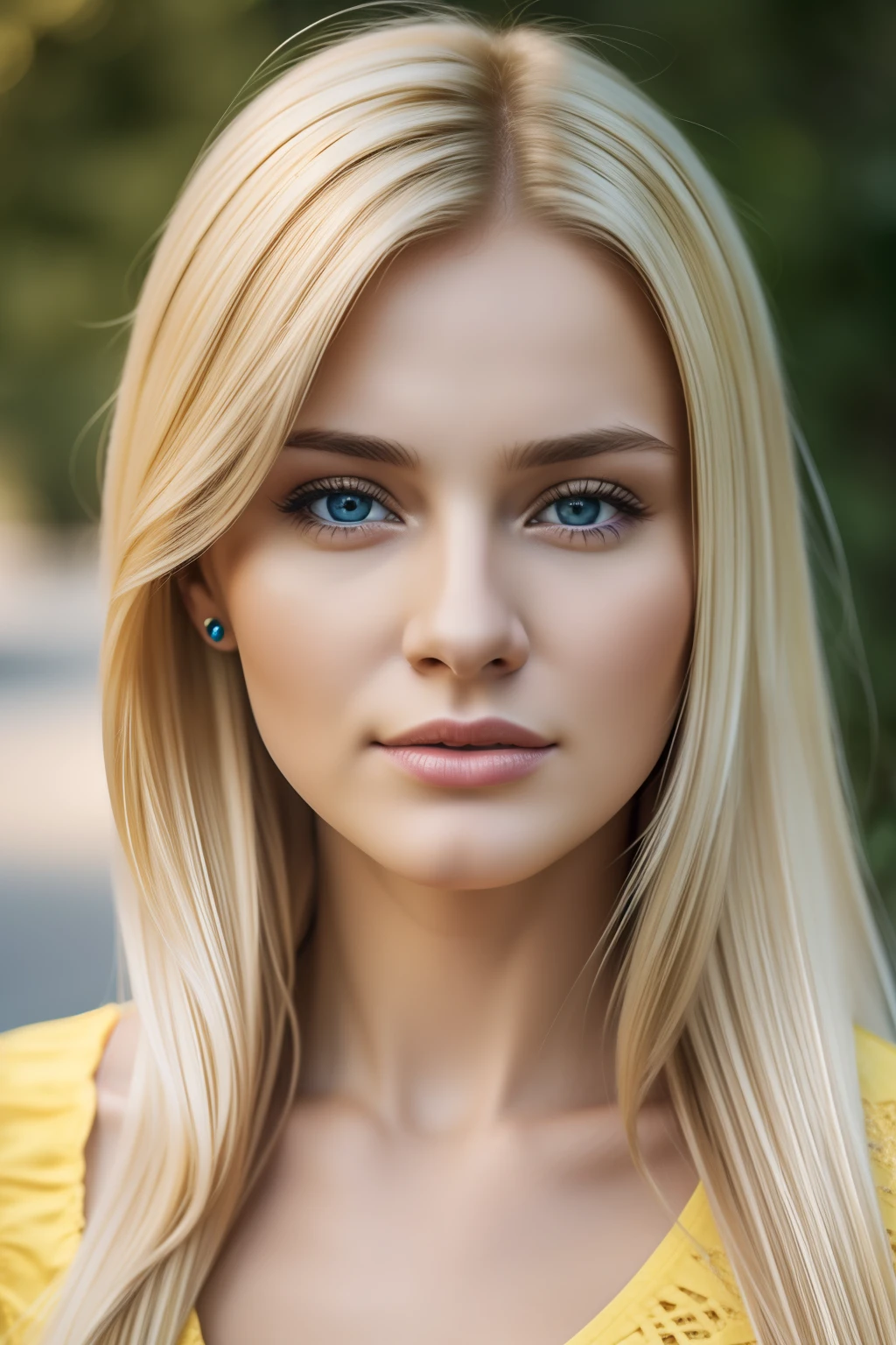 a realistic HD 8k photo of a blonde ukranian girl