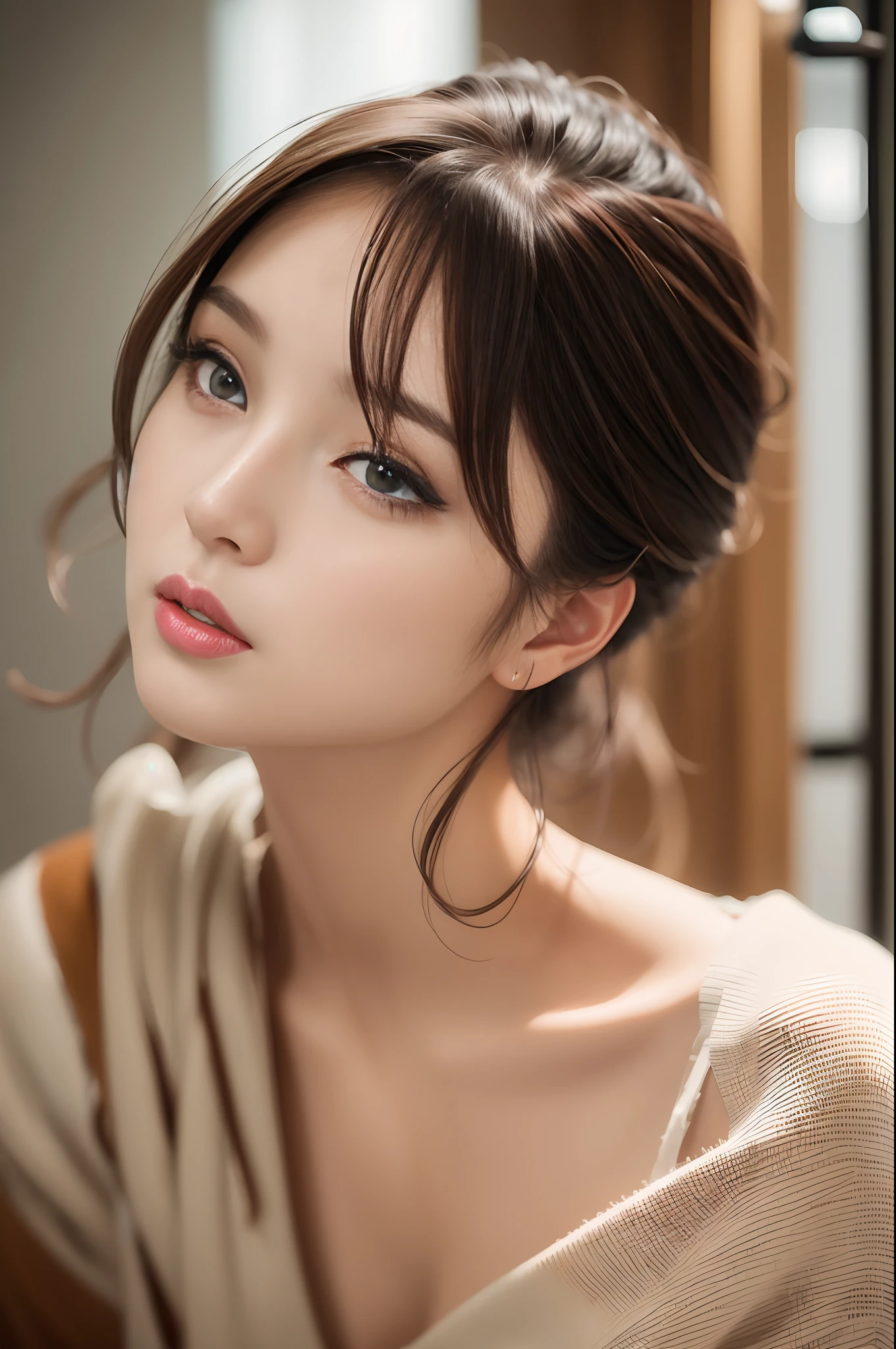 (8K, Raw-Photo, best qualtiy, tmasterpiece:1.2),(realisticlying, photograph realistic:1.4)(nurse、Top Quality、8K、masterpiece:1.3))、foco nítido:1.2、Beautiful woman with perfect body:1.4、Slim Abdomen:1.2、tits huge:1.2、Highly detailed facial and skin texture、 A detailed eye、Double eyelidd,(Round face: 1.5), (detailed pupil:1.3)