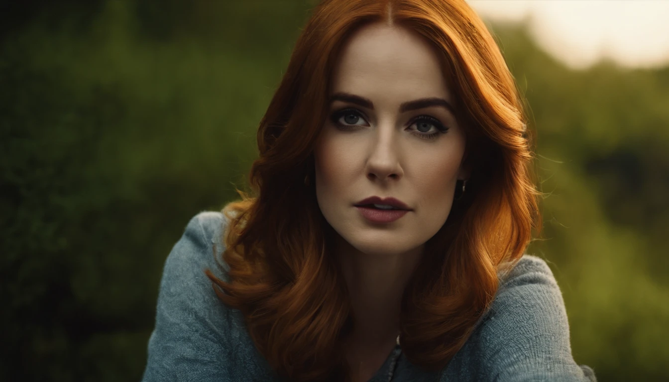 Retrato de uma mulher linda atraente, usando uma blusa de moletom，inspirada em "Karen Gillan", trending on art station, estilo de rua, Pose intimidadora, roupas com moda,