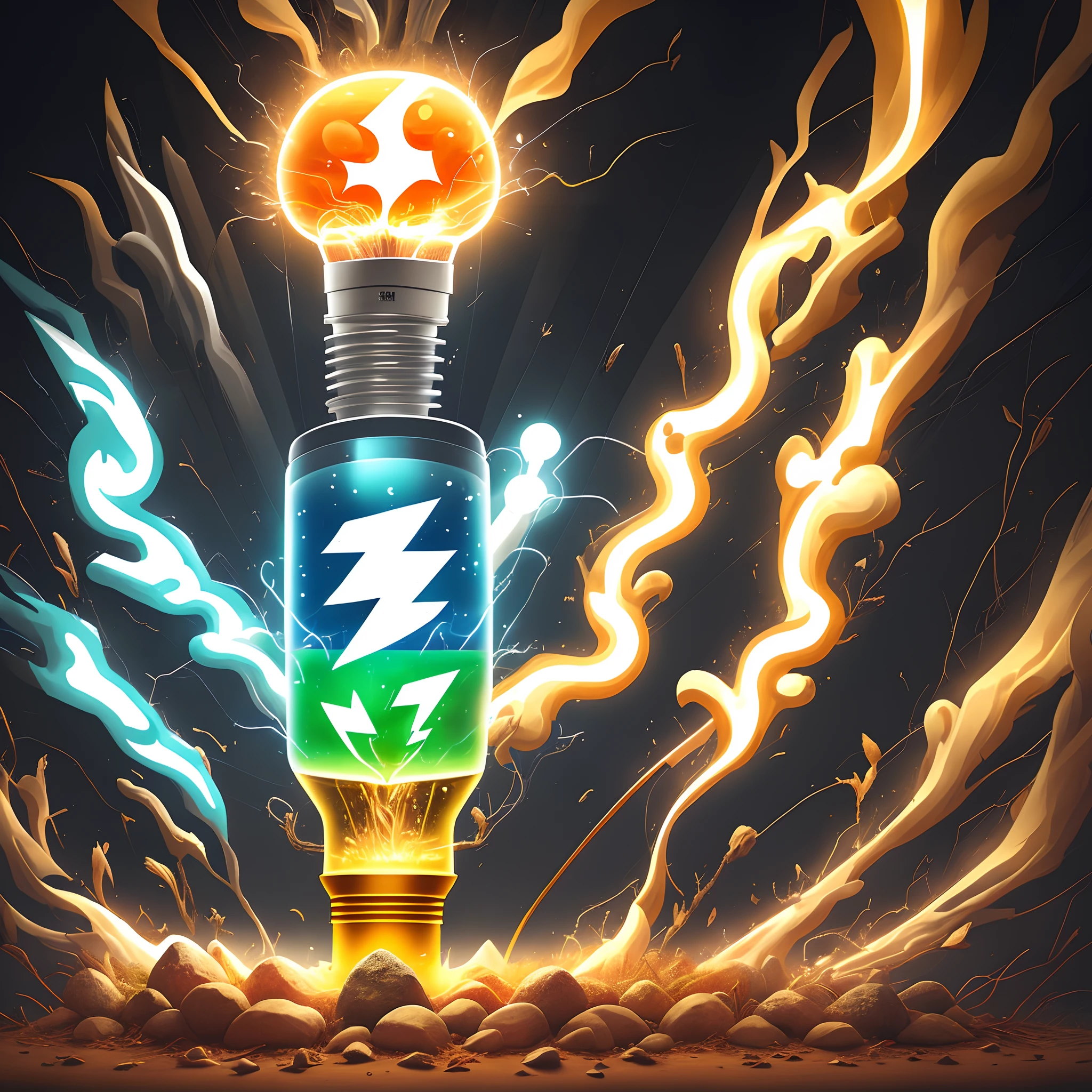 Electric Service Logo, ramatica, colores vibrantes, Concepto creativo, energy efficiency, Sustainable technology, Iniciales: G.H.Z