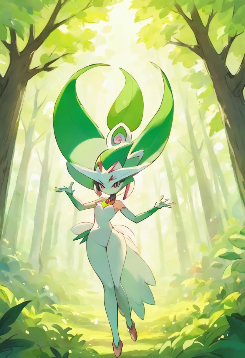 gardevoir, pokemon, tetas grandes, en el bosque, desnuda, dibujo