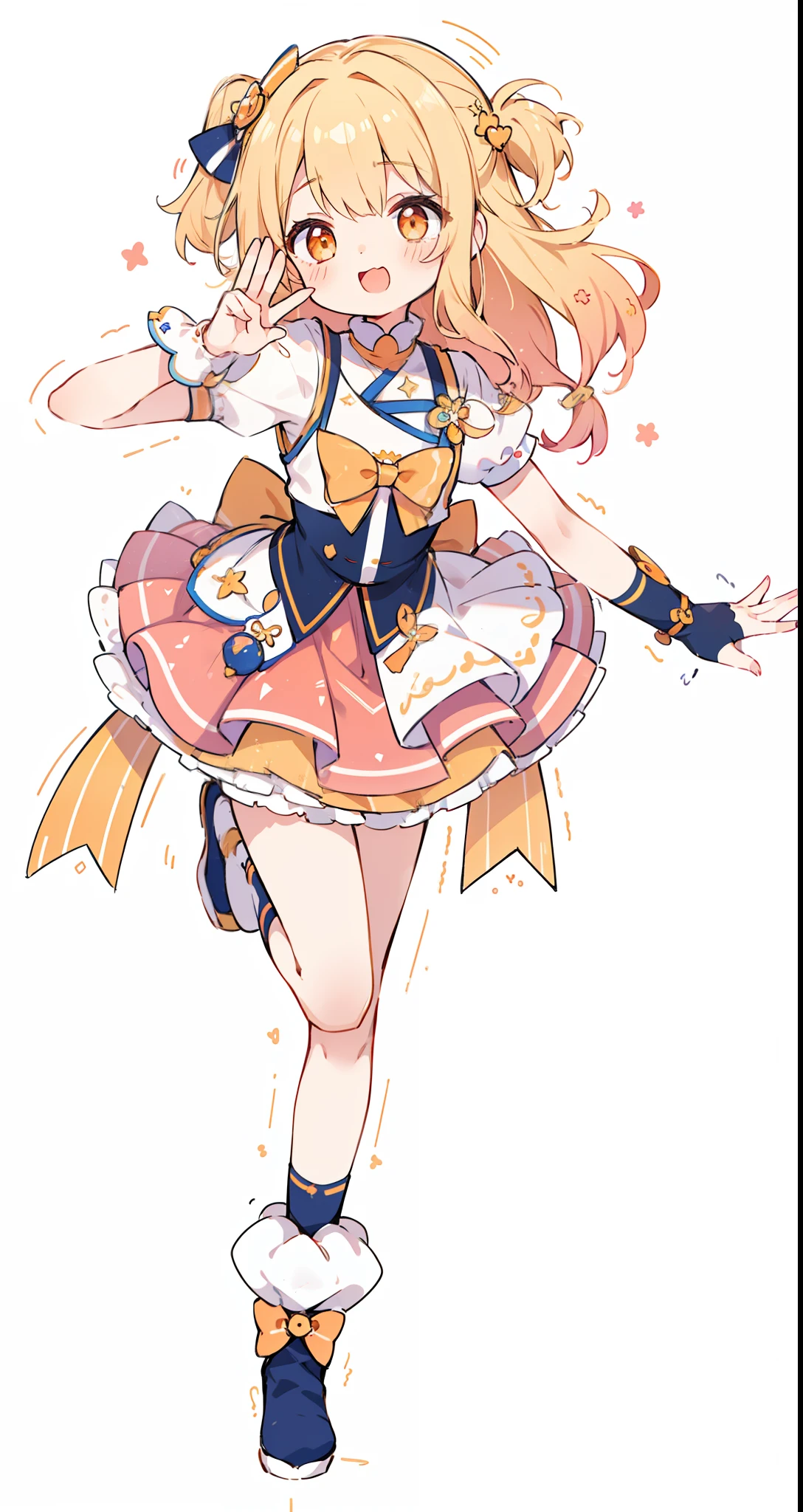 1 girl in、((P Maru))、cute little、full bodyesbian、a blond、Gradient hair、Orange Eyes、Peace、cute little、idol clothes、top-quality