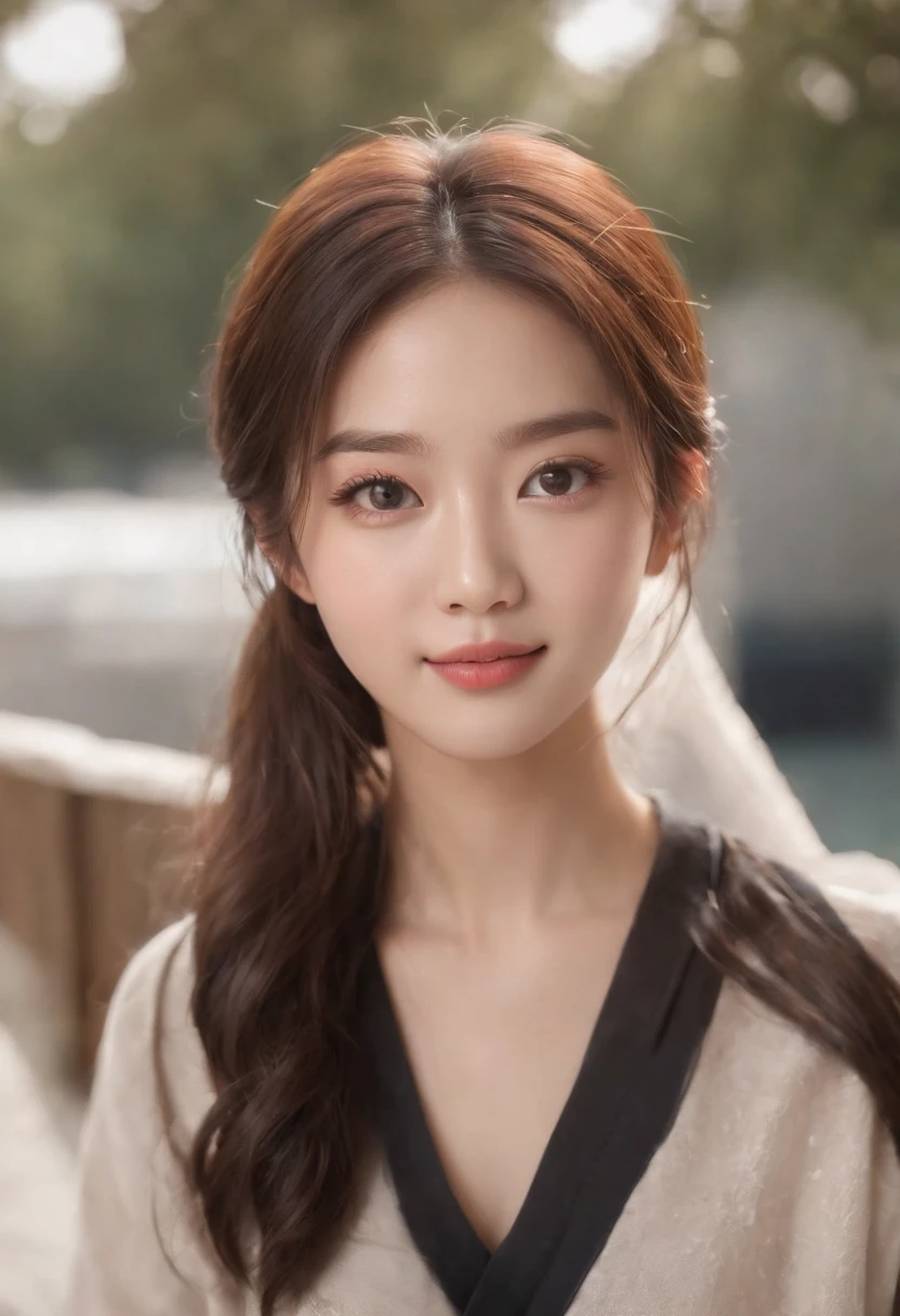 Super beautiful 20 year old Korean girl,Happy face,full bodyesbian, Cartoon style illustration, Cartoon Art Style, Cartoon Art Style, Digital illustration style, Highly detailed character design, Cute detailed digital art, Beautiful digital illustration, high quality portrait, comic book art, Asia, character design portrait, ((White background))