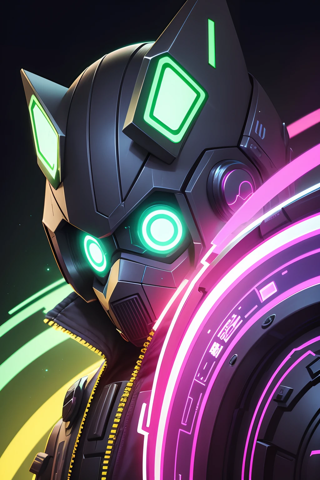 robo moderno olhos neon azuis andando no universo dos jogos habbo