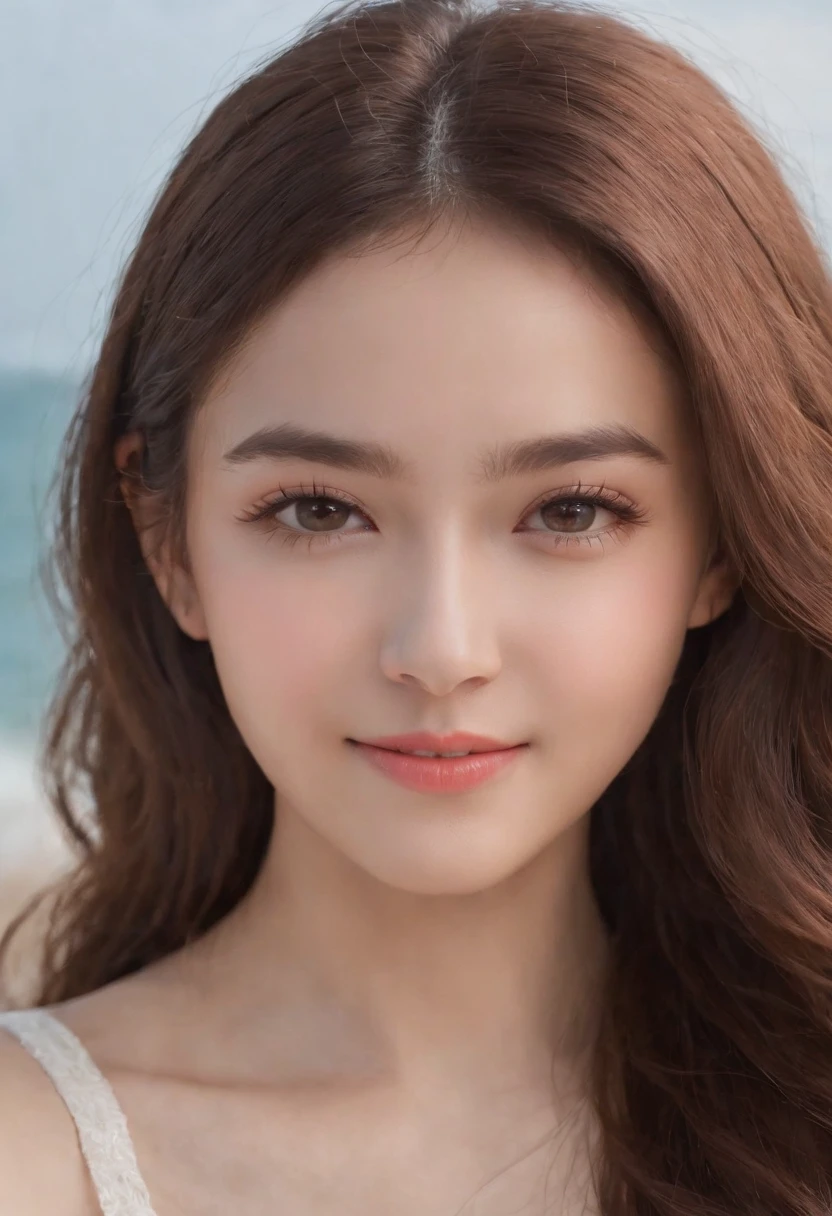 only one girl、((perfect bodies)))、(tmasterpiece)、((top-quality))、(ultra - detailed)、((Extremely Delicately Beautiful))、(((very shallow depth of field)))、NFFSW,(((unbelievable Ridiculous)))、((perfect bodies)))、(((brunette color hair)))、(((short detailed hair)))、(Okabo Hair)、(((Looking at the camera)))、(((small tits)))、(((The best smile that makes you happy)))、String Camisole Dress、Mare+Background with、dynamic ungle、female focus on、{Particles of Light}、Meticulous background、((Paul Hedley)))、Soft lighting、(Dramatic sunset)、Evening glow、Very beautiful sunsets、Live action、hentail realism、Angle from Above、cute smiling face、(The background is blurred)、12year old、being thin、((ventania))、(((sport)))、(((Emotional)))、((extremely colorful))、((a baby face))、((Beautiful teeth)) 、F Lal、Background of the sea
