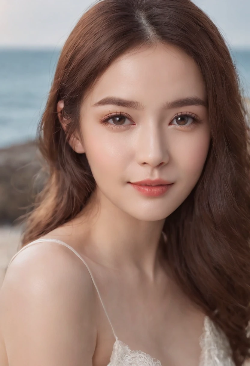 only one girl、((perfect bodies)))、(tmasterpiece)、((top-quality))、(ultra - detailed)、((Extremely Delicately Beautiful))、(((very shallow depth of field)))、NFFSW,(((unbelievable Ridiculous)))、((perfect bodies)))、(((brunette color hair)))、(((short detailed hair)))、(Okabo Hair)、(((Looking at the camera)))、(((small tits)))、(((The best smile that makes you happy)))、String Camisole Dress、Mare+Background with、dynamic ungle、female focus on、{Particles of Light}、Meticulous background、((Paul Hedley)))、Soft lighting、(Dramatic sunset)、Evening glow、Very beautiful sunsets、Live action、hentail realism、Angle from Above、cute smiling face、(The background is blurred)、12year old、being thin、((ventania))、(((sport)))、(((Emotional)))、((Extremely colorful))、((a baby face))、((Beautiful teeth)) 、WRAL、background of the sea