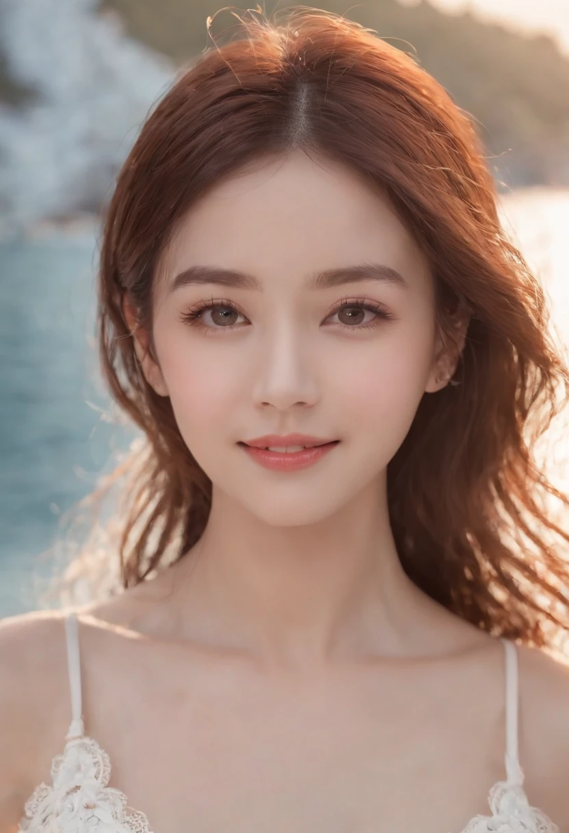 (best quality,4k,8k,highres,masterpiece:1.2),ultra-detailed,(realistic,photorealistic,photo-realistic:1.37),portrait,beautiful girl coming out from water,dreamy,reflective water surface,fresh droplets on skin,flowing wet hair,warm sunlight on face,gentle breeze,serene expression,pale blue color palette,soft shadows,subtle highlights,delicate skin texture,highlighted cheekbones,sparkling eyes,luscious pink lips,twinkling water drops on eyelashes,natural makeup,hint of smile,elegant posture,graceful movements,sensuous atmosphere