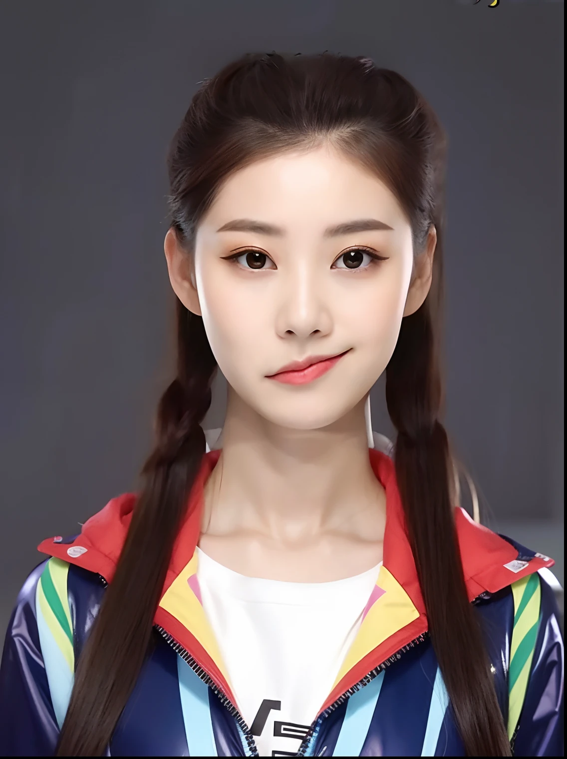 ChineseGirl，Wear a PVC sweatshirt