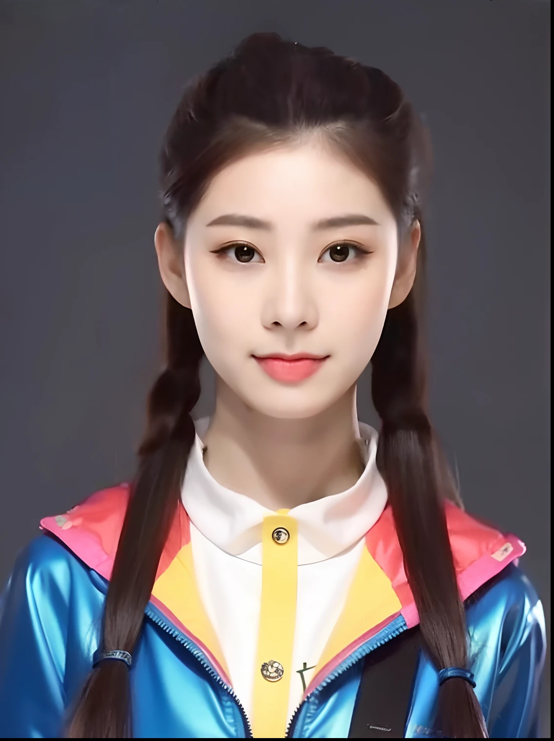ChineseGirl,Wear a PVC sweatshirt