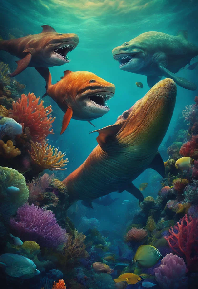 Monstros do fundo do mar, monstro, animal estranho, fundo do mar, bicho