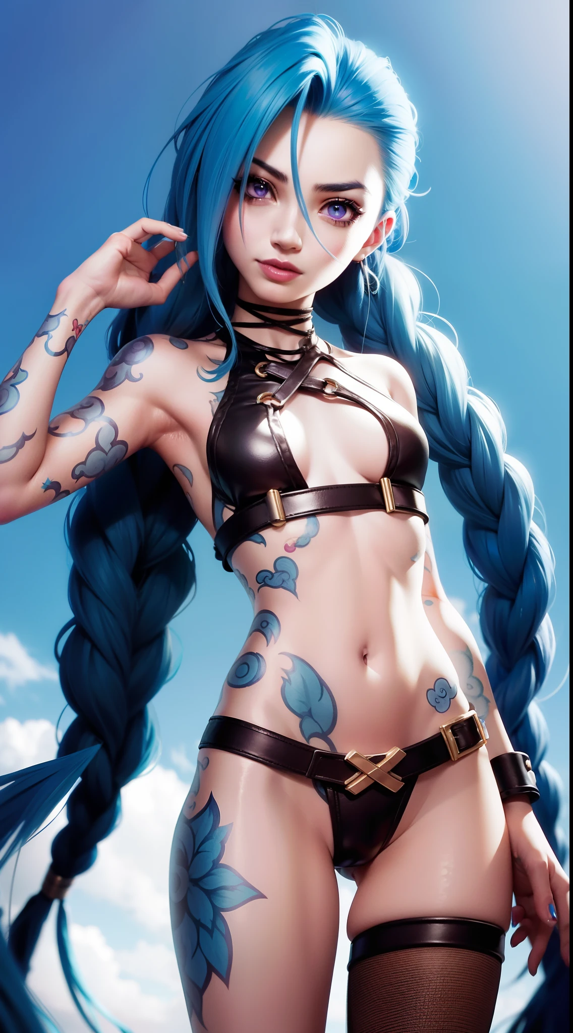 Jinx de league of legends de cuerpo completo