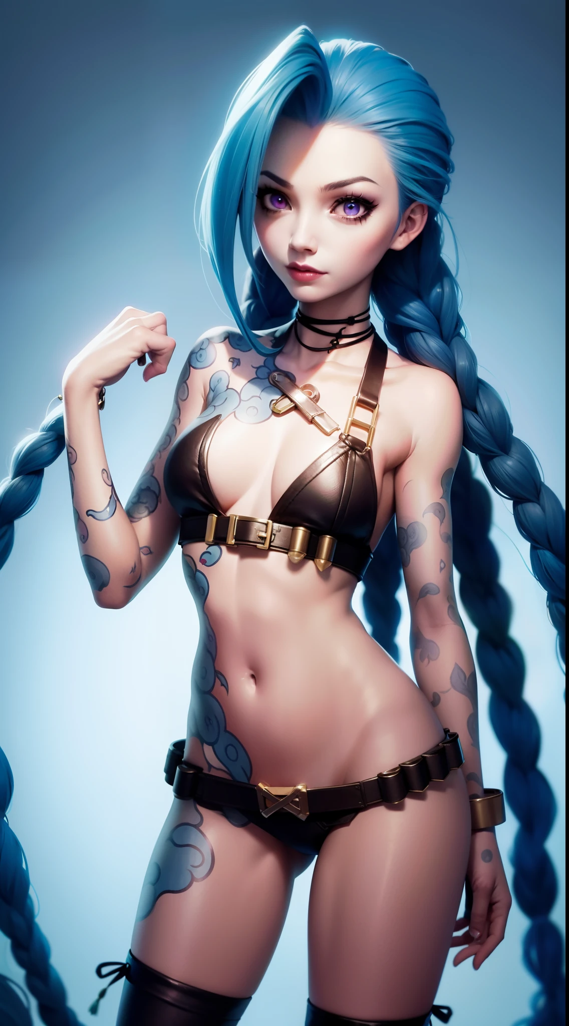 Jinx de league of legends de cuerpo completo
