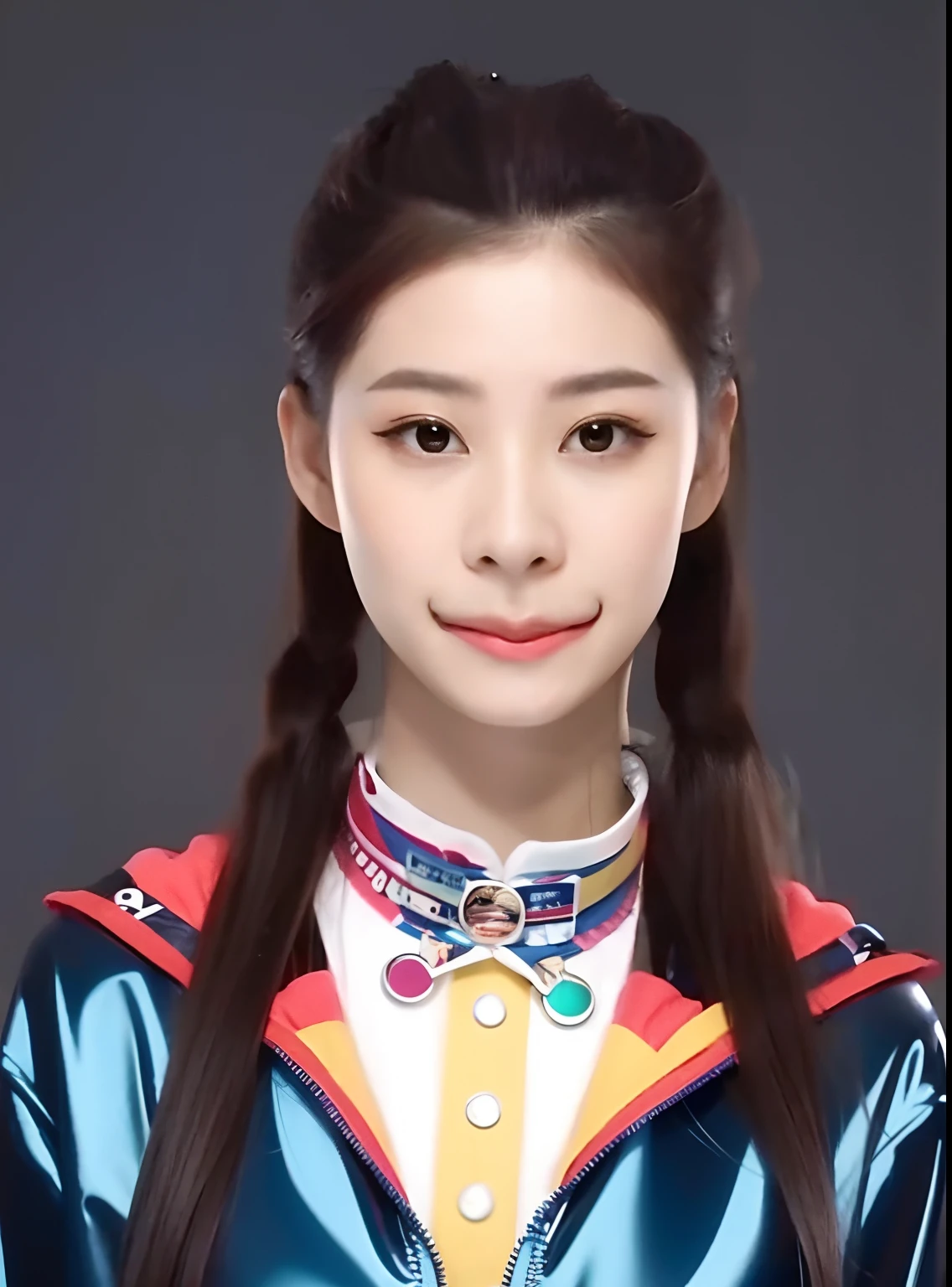 ChineseGirl，Wear a PVC sweatshirt
