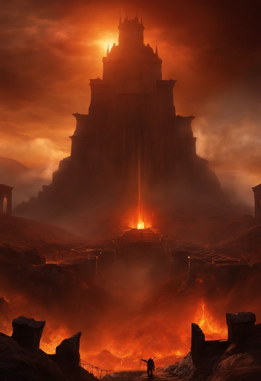 , paisagem do inferno, O fundo do inferno, A batalha final no inferno, Apocalyptic landscapes!!!!!, Mustafar, The Ruins of Hell, ! Apocalyptic landscapes!!, Soberbo D & D A Arte do Sol Escuro, Portas do Inferno, Portas do Inferno, arte conceitual de world of warcraft, Resgate do Submundo!!!!!!