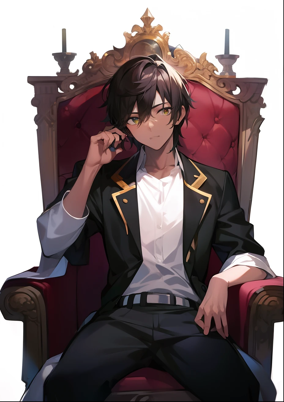 Male, sitting on a throne