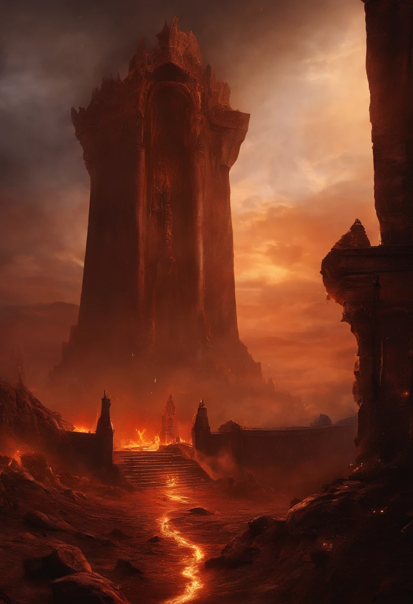 , paisagem do inferno, O fundo do inferno, A batalha final no inferno, Apocalyptic landscapes!!!!!, Mustafar, The Ruins of Hell, ! Apocalyptic landscapes!!, Soberbo D & D A Arte do Sol Escuro, Portas do Inferno, Portas do Inferno, arte conceitual de world of warcraft, Resgate do Submundo!!!!!!
