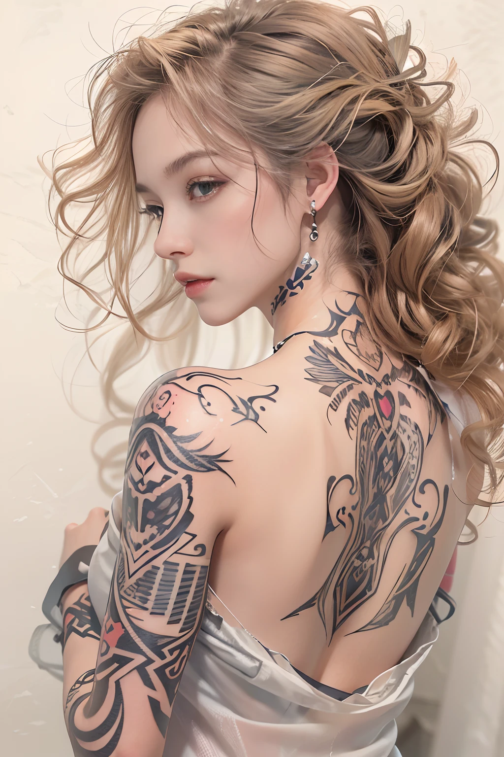 1girll, Beautiful girl (24 years old), A MILF, Lively breasts:1.1, Beautiful face, Yellow eyes, Long hair, Silver hair color, Long hair, bangs, flower hairpin, cropped shoulders, Bare breasts, Hold your ass with your hands, ass scratching, beautiful bright skin, Korean idol makeup, focus on ass (Half-body), Shot from below, Expose her ass, showing butt, Plump ass, Plump butt, Curvy, Panties, Japanese kimono, Pattern, perky chest:1.1, perfect boobs, Highest quality, Ultra-detailed, Ultra-detailed face, Detailed face: 1.2, Round breasts, Irizumi tattoo style, Popsockets, Exposing thighs , Thigh tattoos, Sexy thighs, Wide hips, Busty, Plump ass, Bend over, Bending over, Erotic and seductive poses