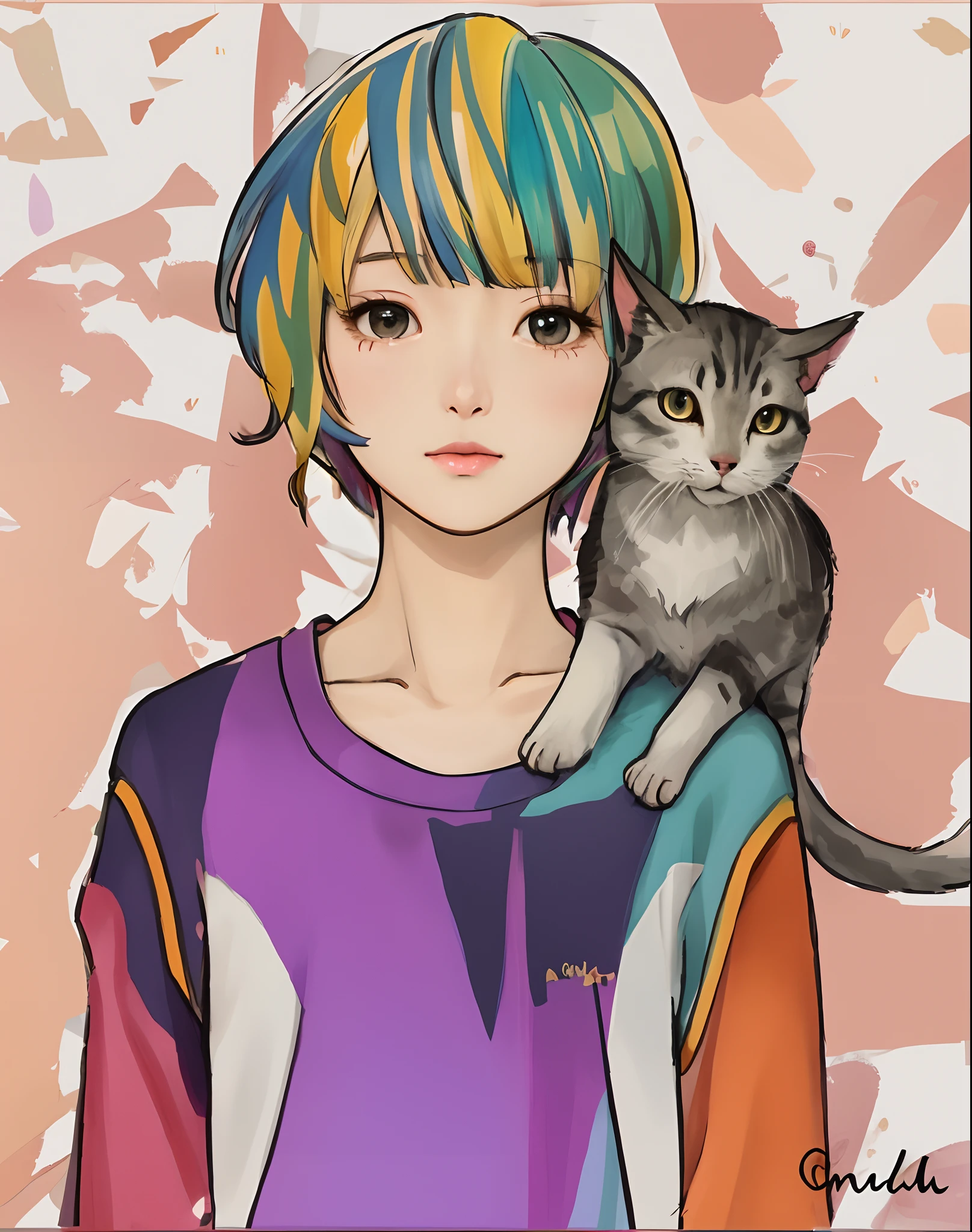 Girl Looking At Camera、Lots of details、Detailed drawing、illustratio、CG、Milky white skin、soft and tender skin、真实感、Halfway between drawing and reality、hightquality、HD、4K、blender render、octan render、真实感、illustratio、drawing、CG、digitalart、beauitful face、Clear muscle、Symmetrical face、Proportional body、Lori((AkiFN))and ilya Kuya Hushinov、By Shinkai Makoto、full bodyesbian、Full height、thin skin,Komako Sakai,art illustration,handdraw
