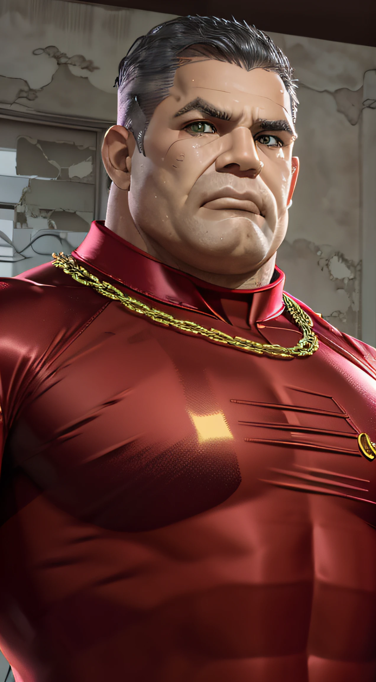 Ir.. incredible, [corpo inteiro 1.5], Strong man in red hero uniform, Black logo with a yellow split, Arte 3D, octan render, 8k