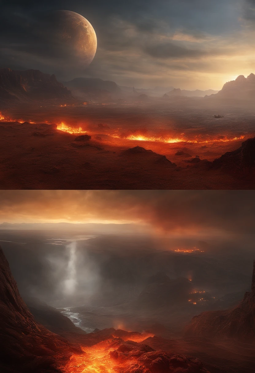 , paisagem do inferno, O fundo do inferno, A batalha final no inferno, Apocalyptic landscapes!!!!!, Mustafar, The Ruins of Hell, ! Apocalyptic landscapes!!, Soberbo D & D A Arte do Sol Escuro, Portas do Inferno, Portas do Inferno, arte conceitual de world of warcraft, Resgate do Submundo!!!!!!
