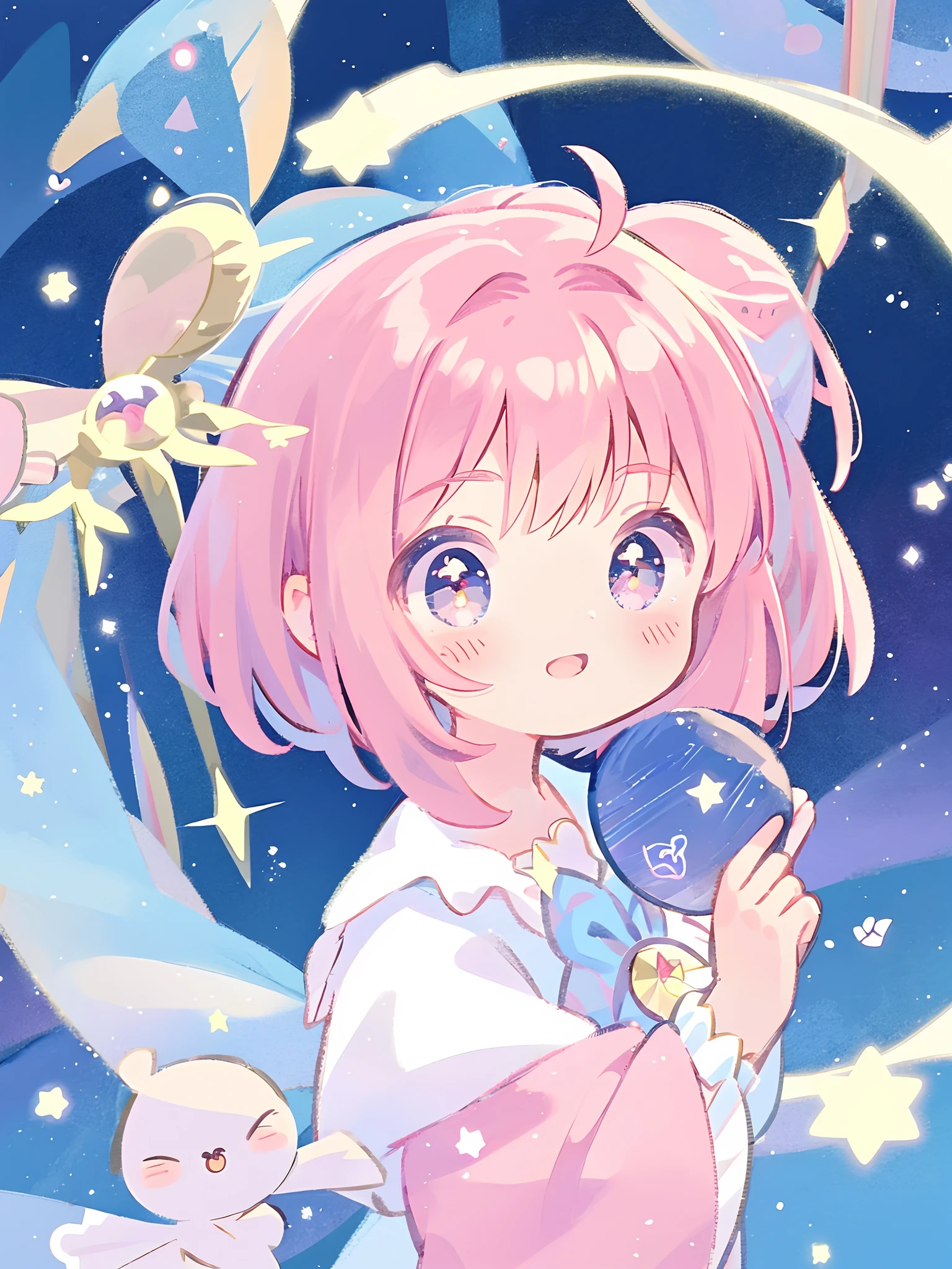 portrait of magical girl, sparkling magical girl, magical girl, cardcaptor sakura, clean and meticulous anime art, magical girl anime mahou shojo, beautiful anime art style, cute anime girl portraits, astral fairy, Soft anime illustration