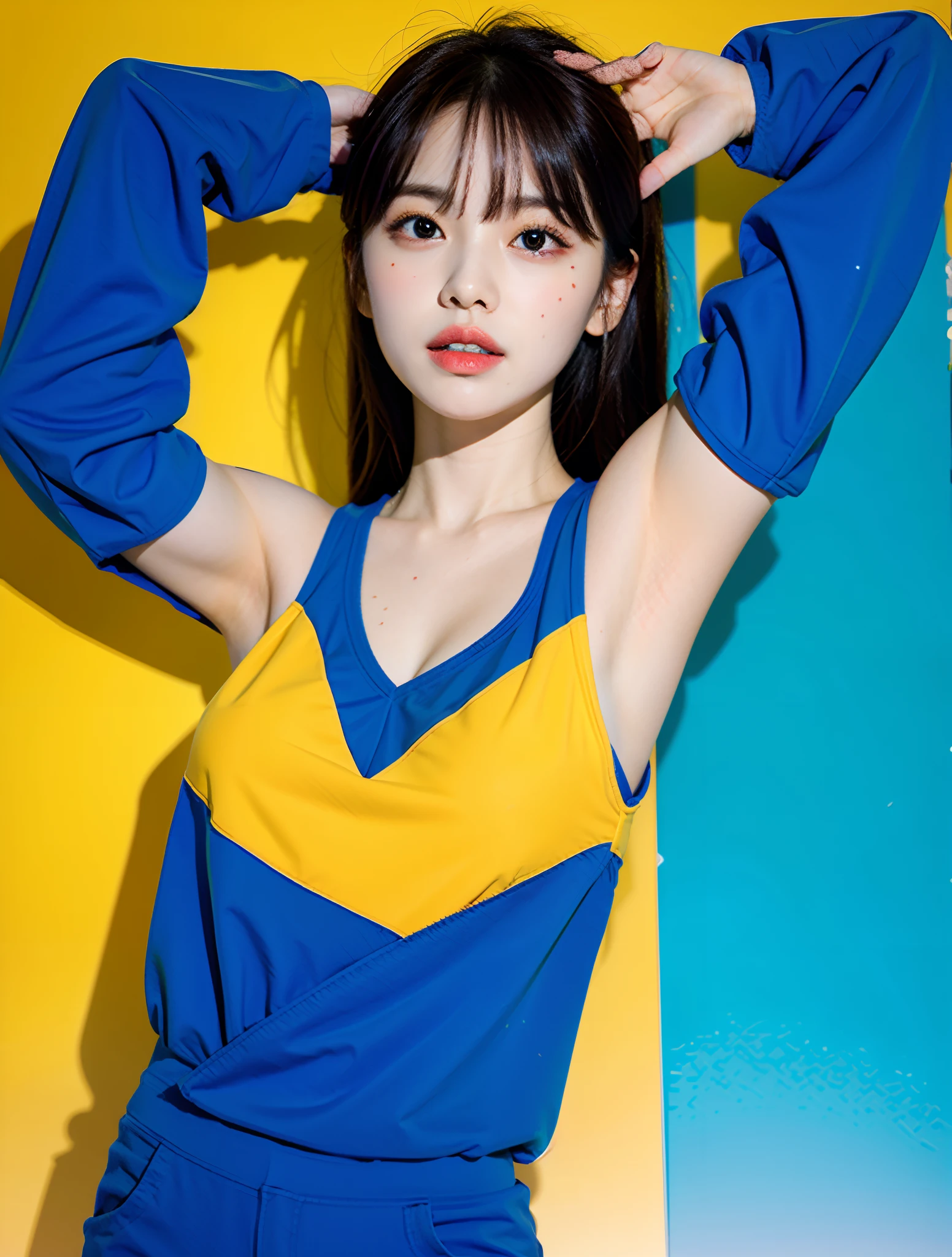 Raising both arms