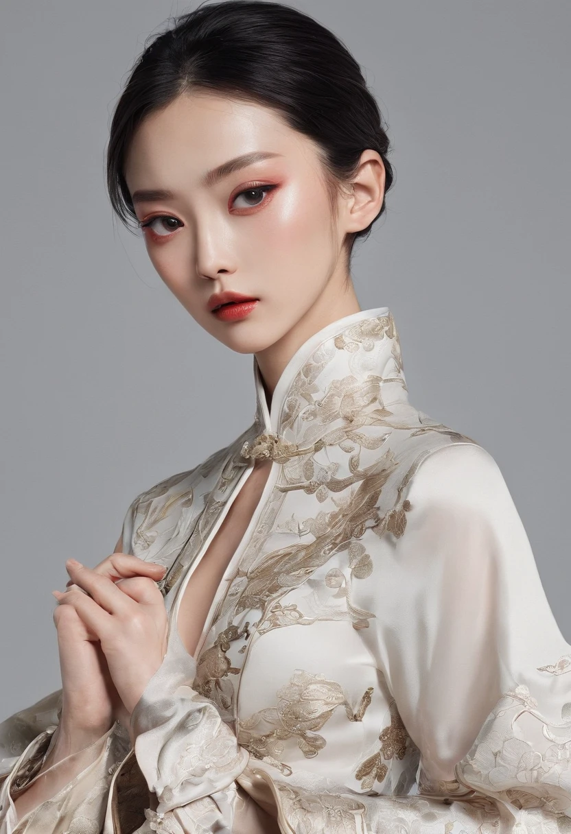 a chinese lady，Tingtingyuli's face is very cute，drowsy, belle --ar 9:16
