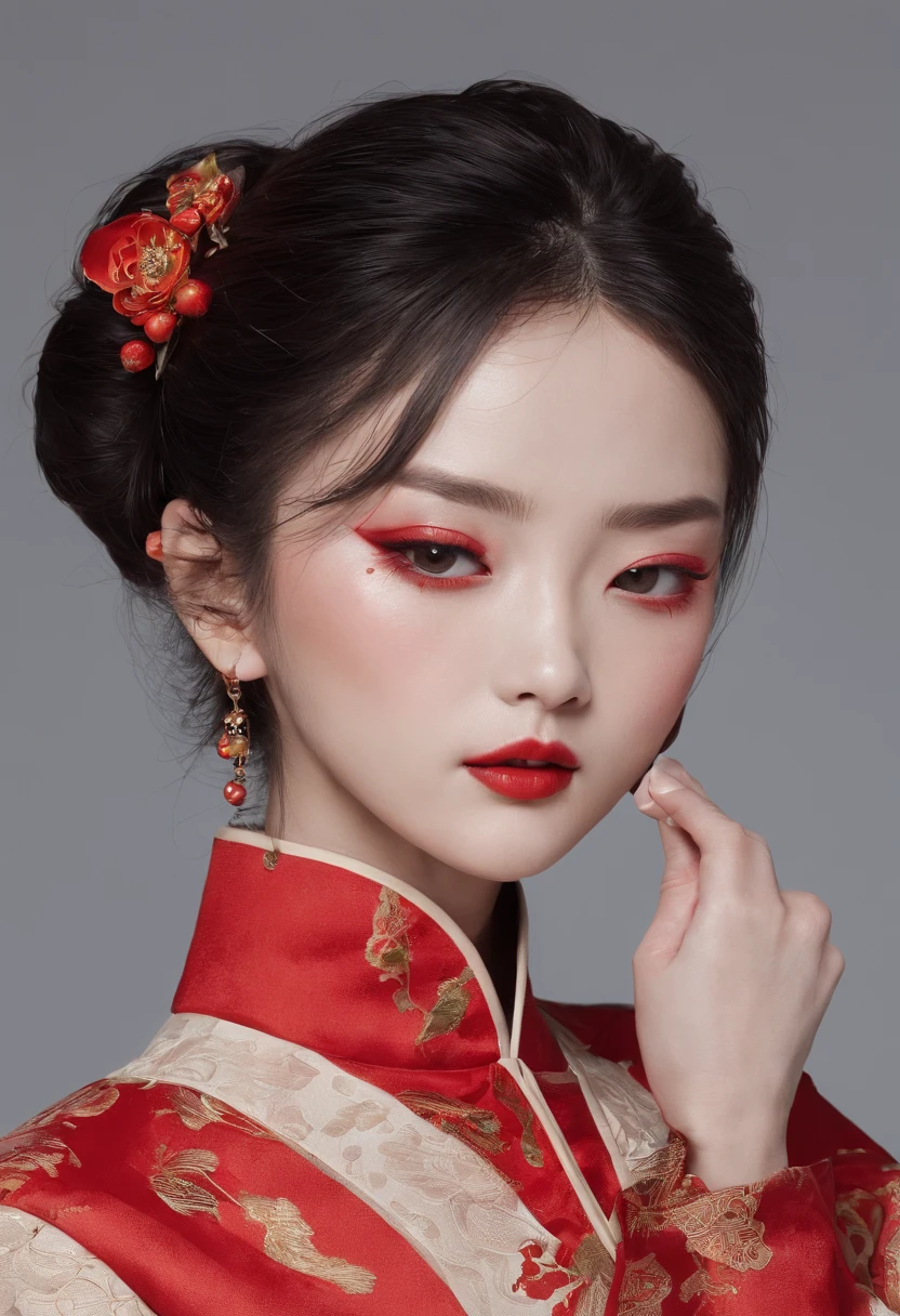 a chinese lady，Tingtingyuli's face is very cute，drowsy, belle --ar 9:16